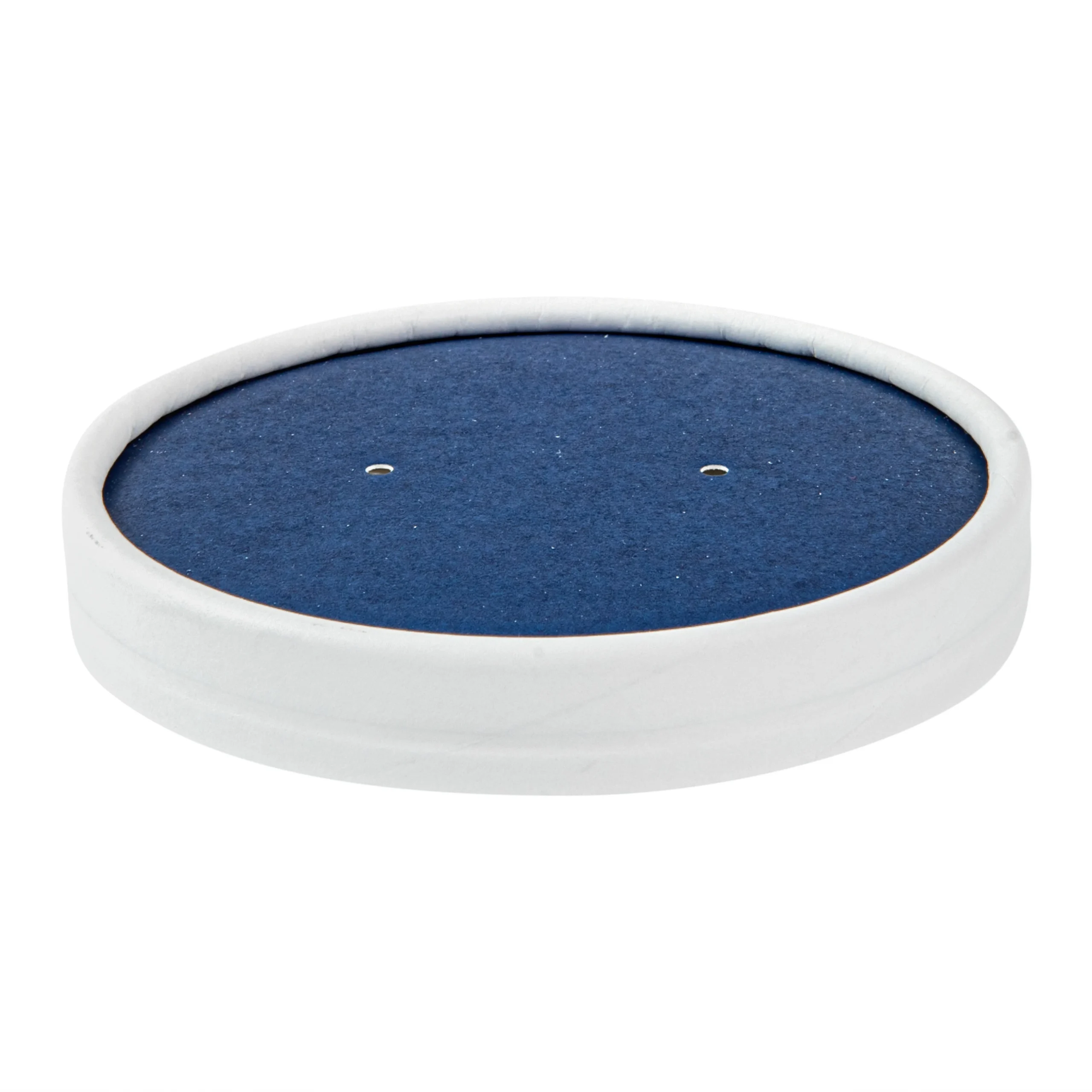Lids, Flat, Bio Tek, Paper, Blue & White Stripe, Round, for 12 Ounce Soup Container,25 - 1 EACH