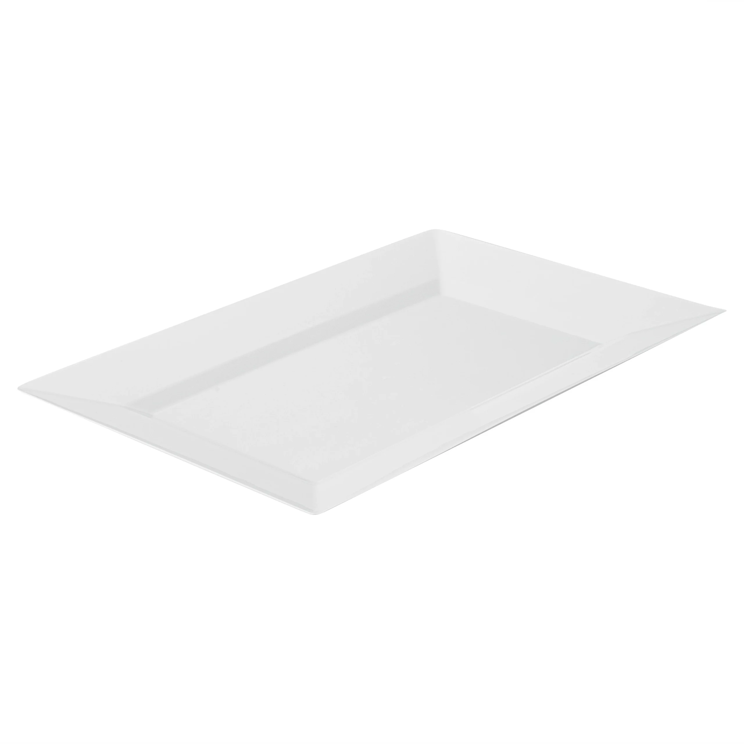 Plates, Moderna 12.75 x 8.25 x 0.75 Inch, Plastic, White, Rectangular,10 - 1 EACH