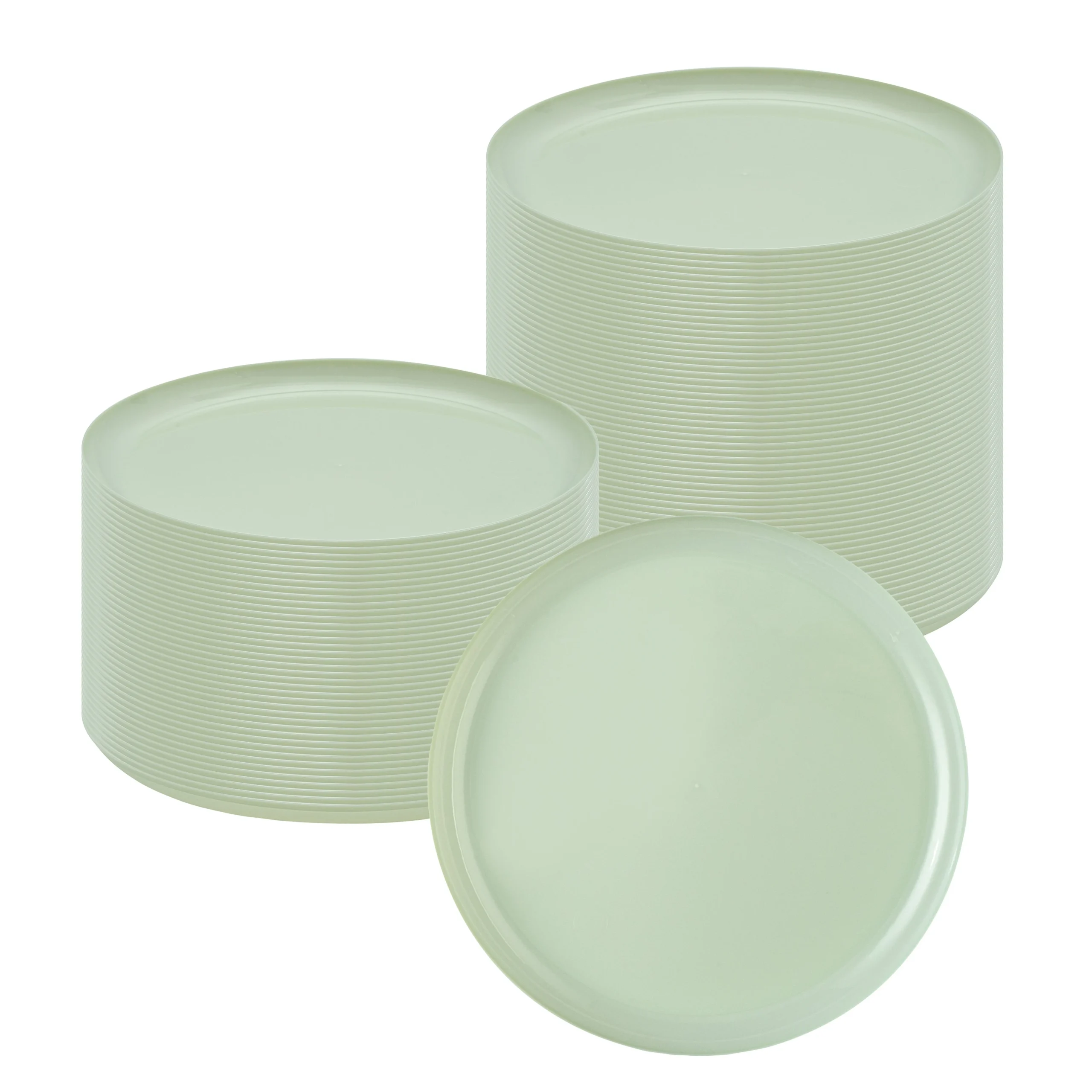 Plates, Moderna 10.75 x 0.50 Inch, Plastic, Mint Green, Round,5 - 40 COUNT