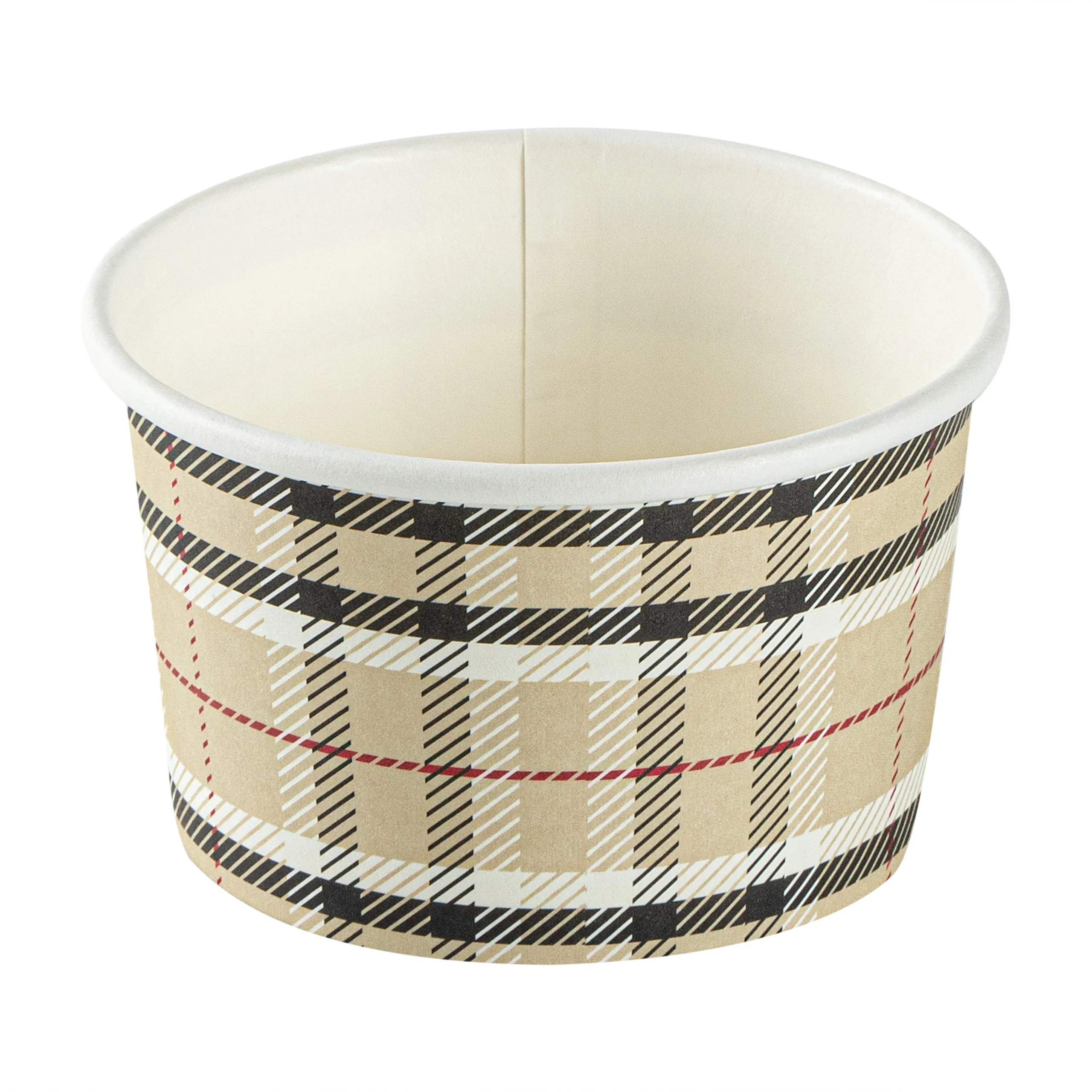 Cups, To-Go, Coppetta 3 Ounce, Paper, Plaid, 3 x 3 x 1.75 Inch,4 - 50 COUNT
