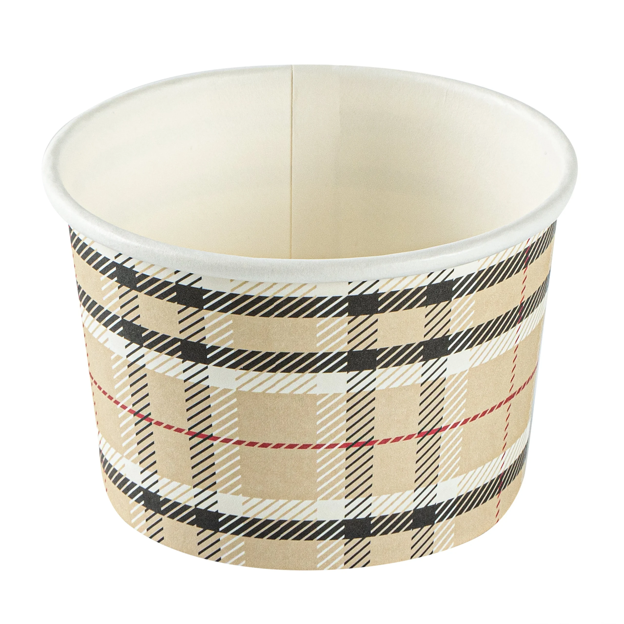 Cups, To-Go, Coppetta 4 Ounce, Paper, Plaid, 3 x 3 x 2.50 Inch,4 - 50 COUNT