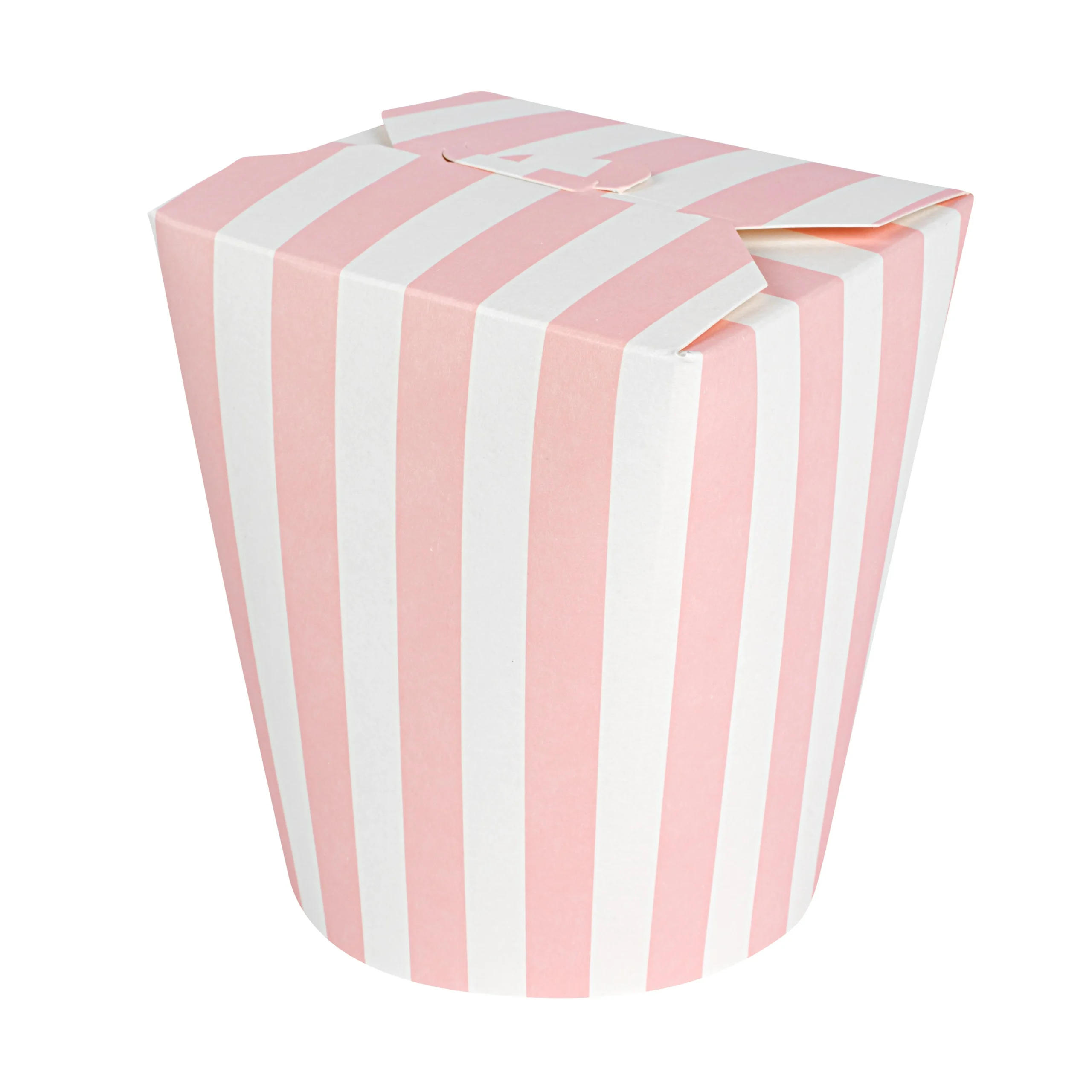 Containers, Noodle Take-Out, Bio Tek 32 Ounce, Paper, Pink & White Stripe, Round,4 - 50 COUNT