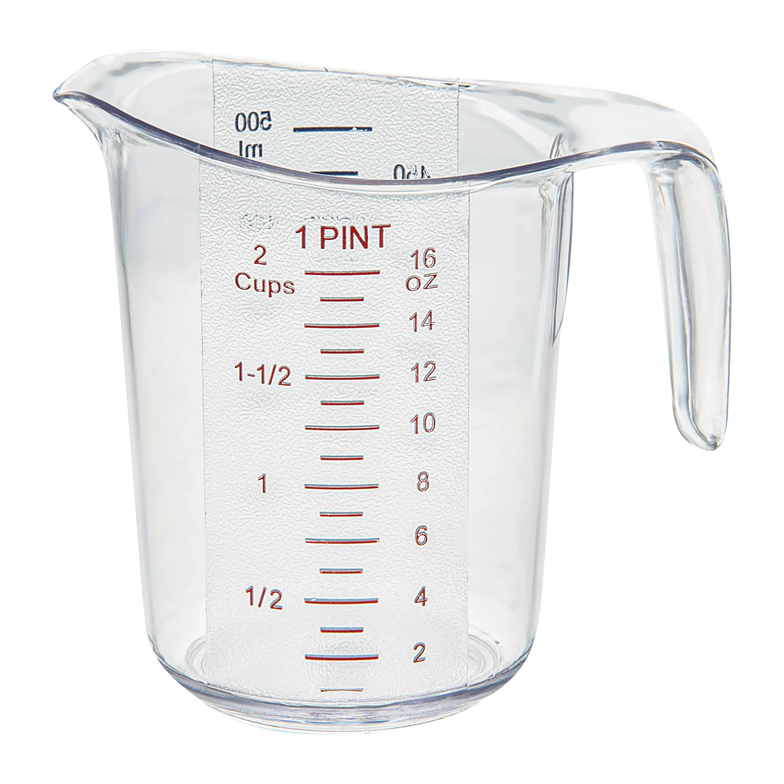 Cups, Measuring, RW Base, 1 Pint, Plastic, Clear, 5.25 x 3.75 x 5 Inch,10 - 1 EACH