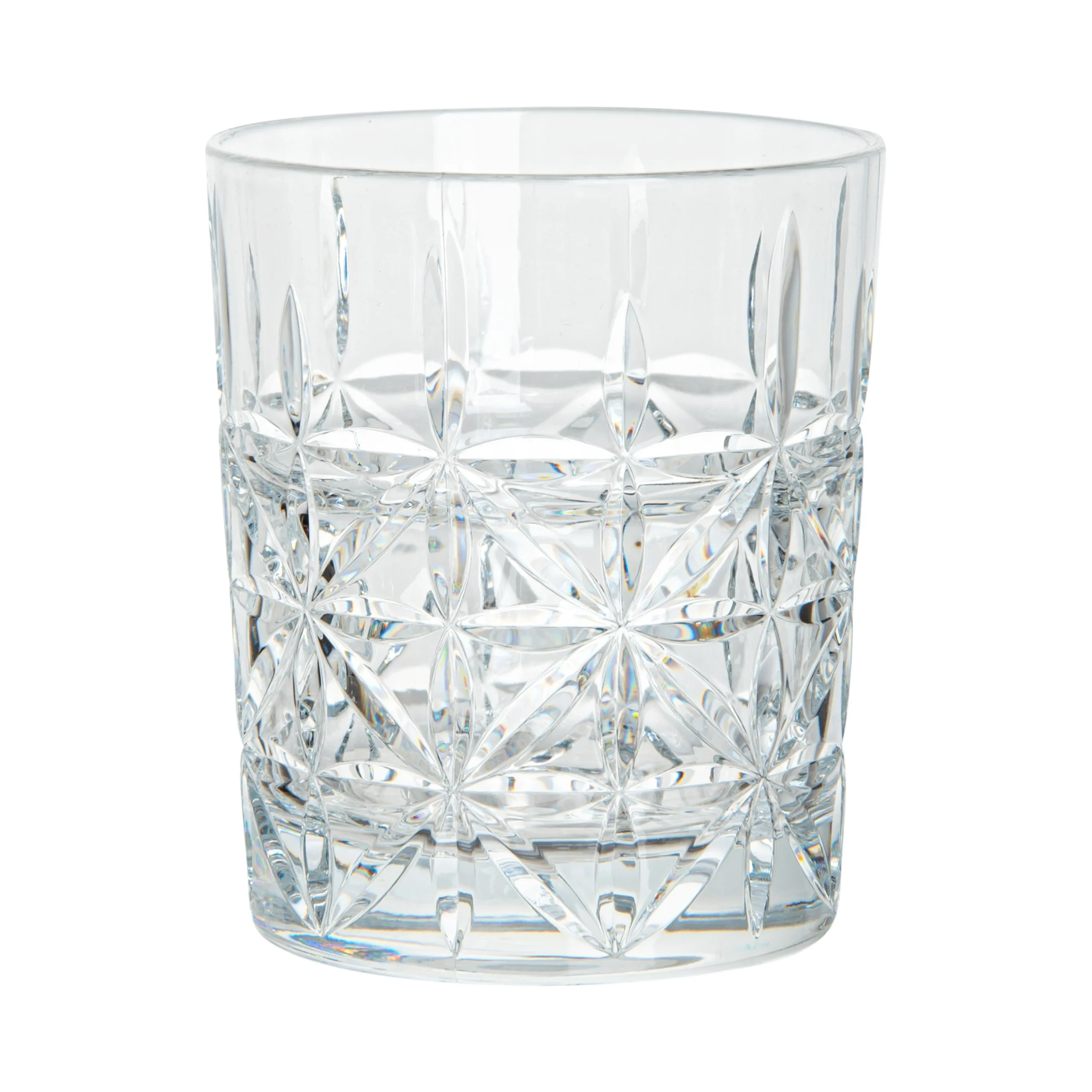 Glasses, Old Fashioned, Bev Tek, 10 Ounce, 3.25 x 3.25 x 3.75 Inch, Cut Crystal Design, Polycarbonate,8 - 6 COUNT