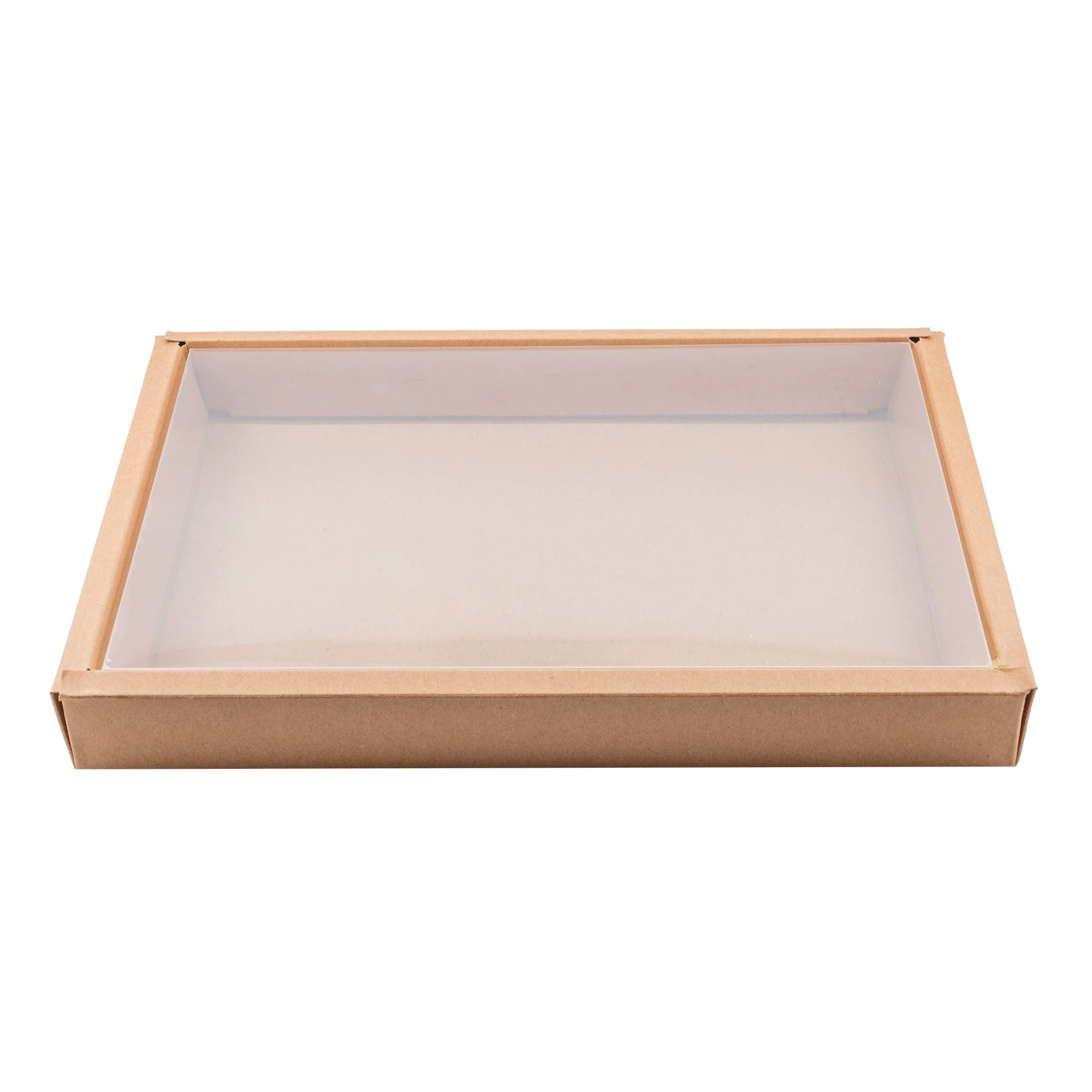 Boxes, Combo Set, 12.20 x 8.50 x 1.40 Inch, Paper, Kraft, with Clear Lid,50 - 1 EACH