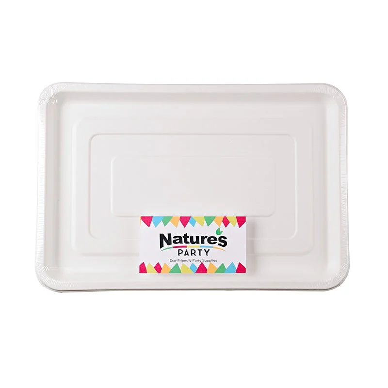 Trays, 17.91 x 12.01 Inch, Sugarcane Fiber, Rectangular,12 - 2 COUNT