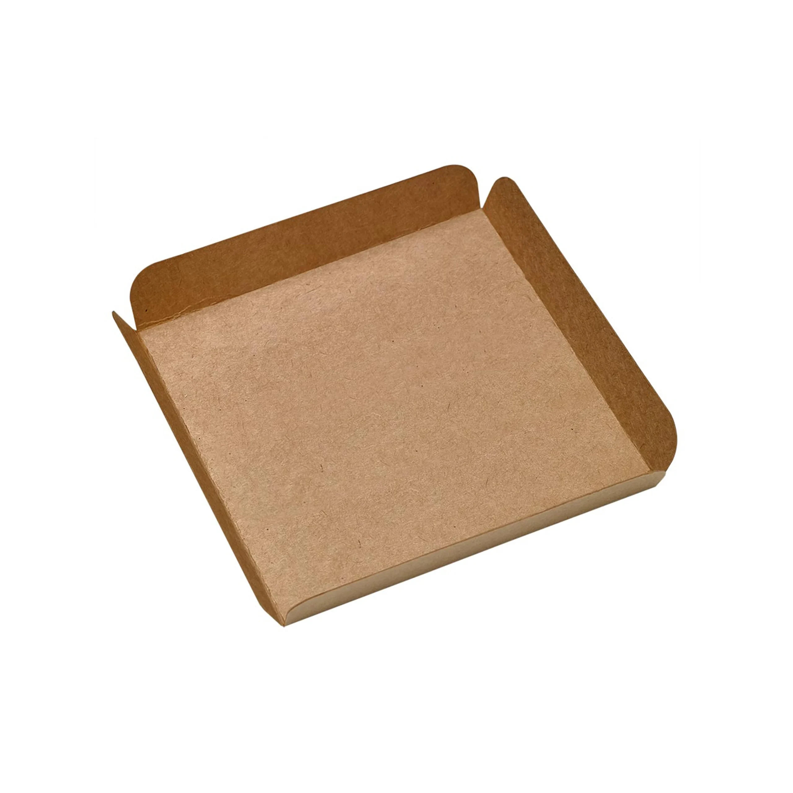 Trays, 5.12 x 5.12 x 0.79 Inch, Paper, Brown, Square, Foldable Edges,250 - 1 EACH