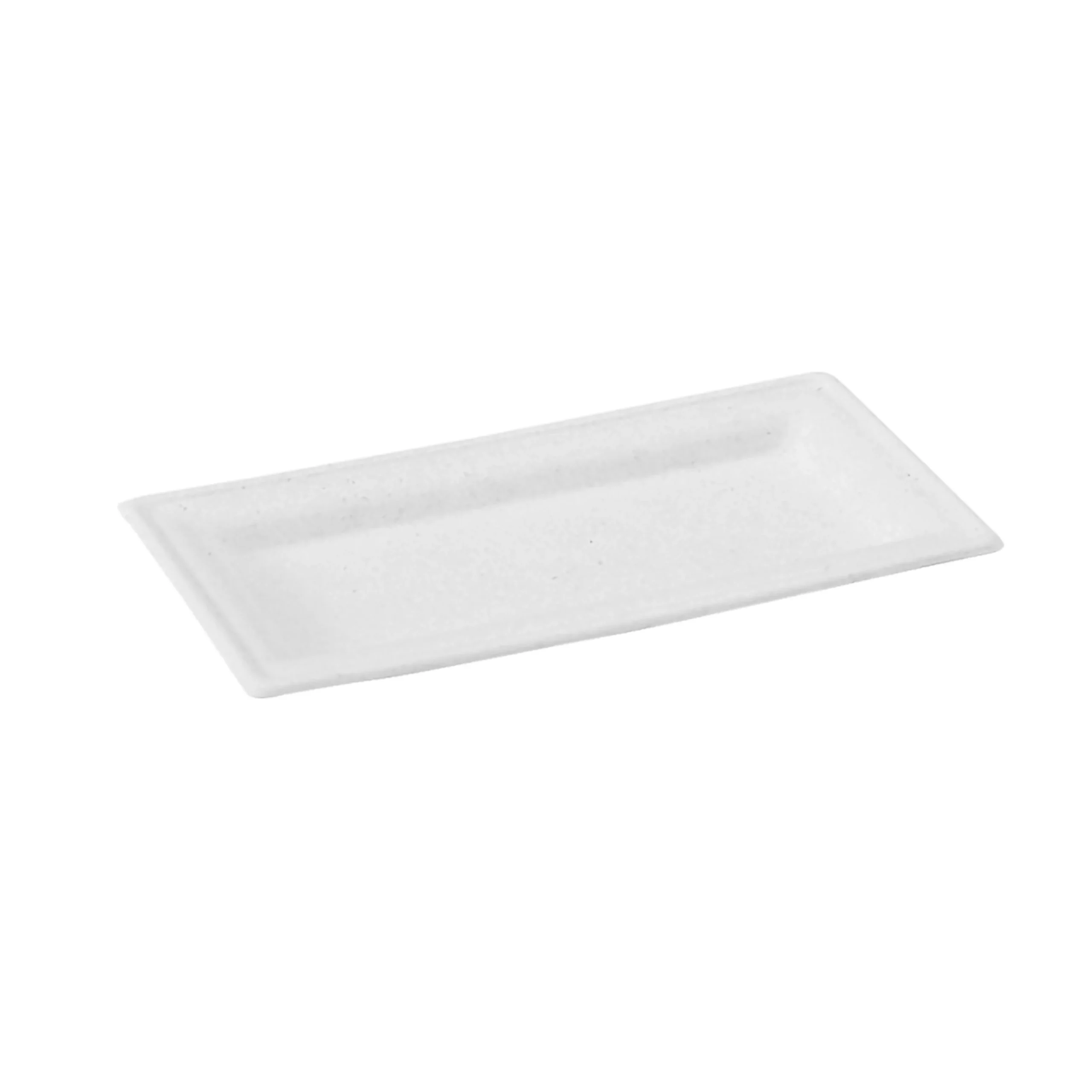 Plates, 10 x 5 Inch, Sugarcane, White, Rectangular,10 - 50 COUNT
