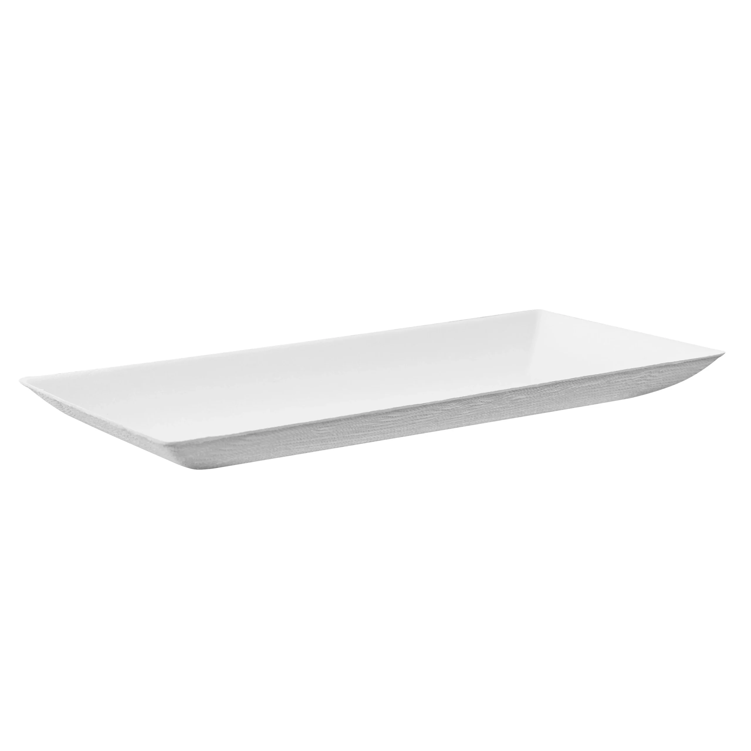 Plates, Bio N Chic 7 x 3.50 x 0.50 Inch, Sugarcane, White, Rectangular,100 - 1 EACH