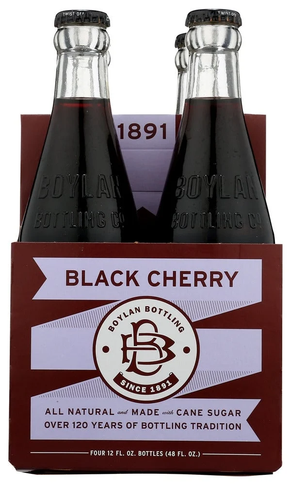 Soft Drink, Black Cherry, Single-Serve, Glass, 12 Fluid Ounce,6 - 4 COUNT