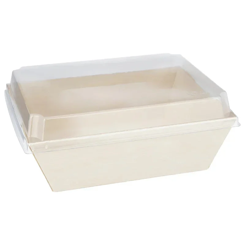 Trays, 6 x 8 x 2 Inch, Balsa Wood, includes Clear Plastic Lid,2 - 100 COUNT