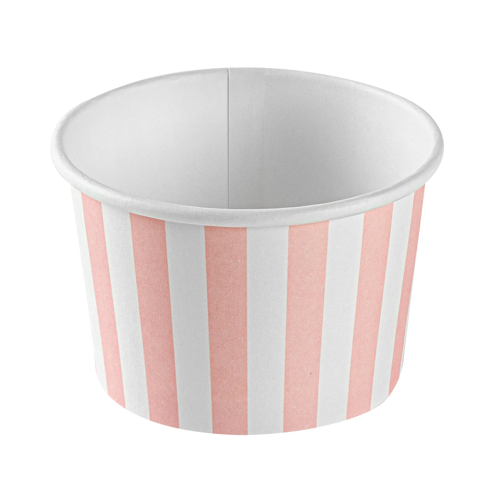 Cups, To-Go, Coppetta 4 Ounce, Paper, Pink & White Stripe, 3 x 3 x 2.50 Inch, Round,50 - 1 EACH