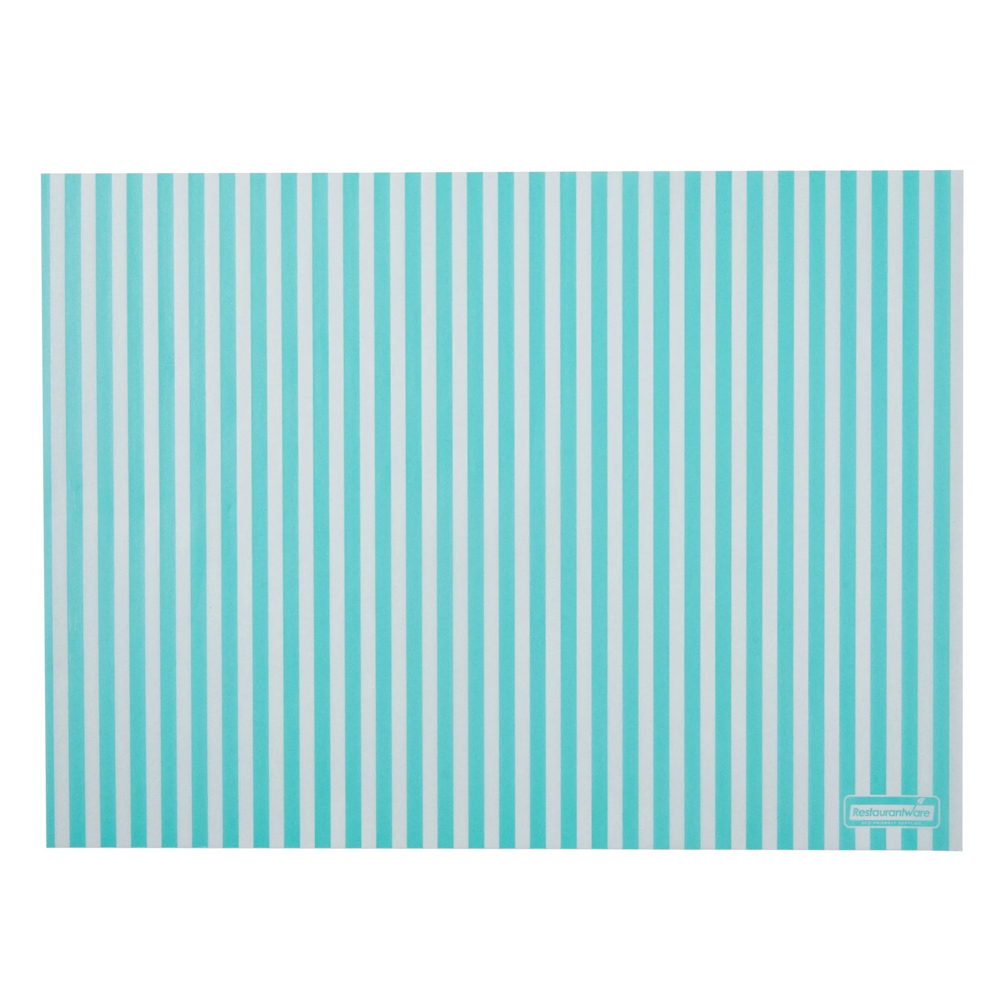 Food Wrap & Basket Liners, RW Base 15 x 11 Inch, Greaseproof Paper, Turquoise & White Stripe,200 - 1 EACH