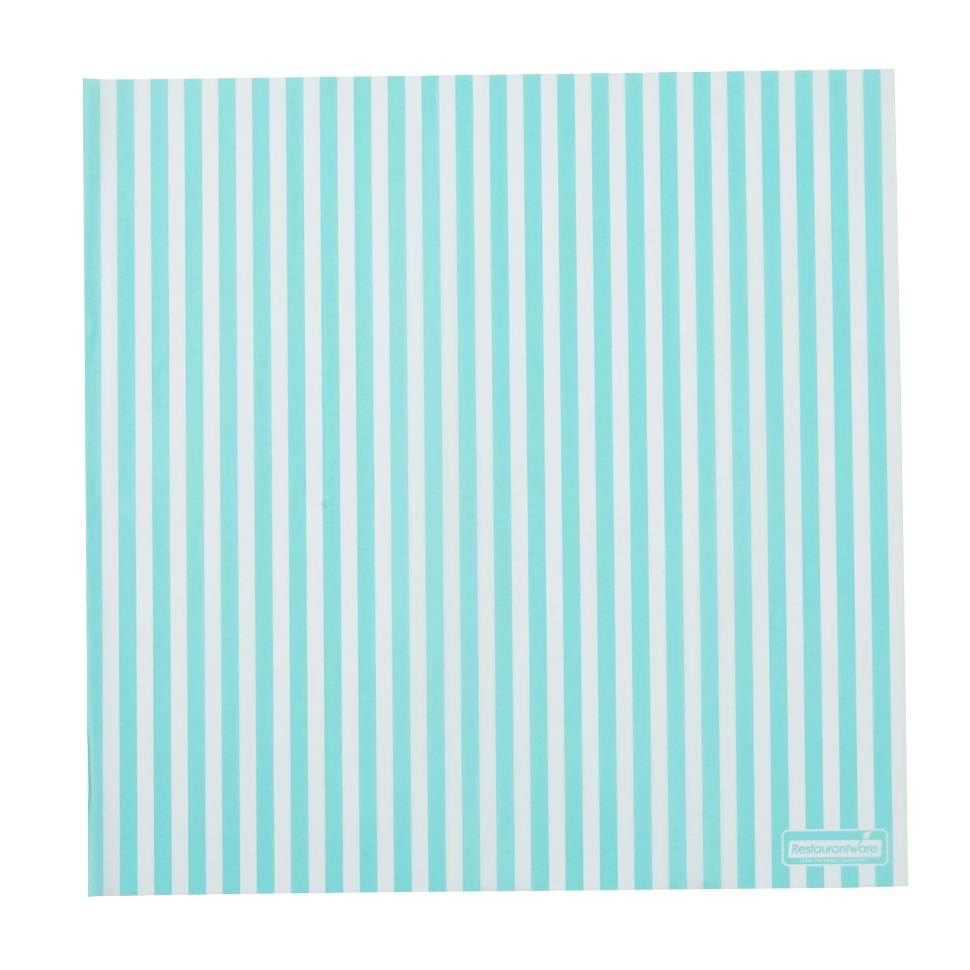 Food Wrap & Basket Liners, Bakery, RW Base 12 x 12 Inch, Greaseproof Paper, Turquoise & White Stripe,200 - 1 EACH