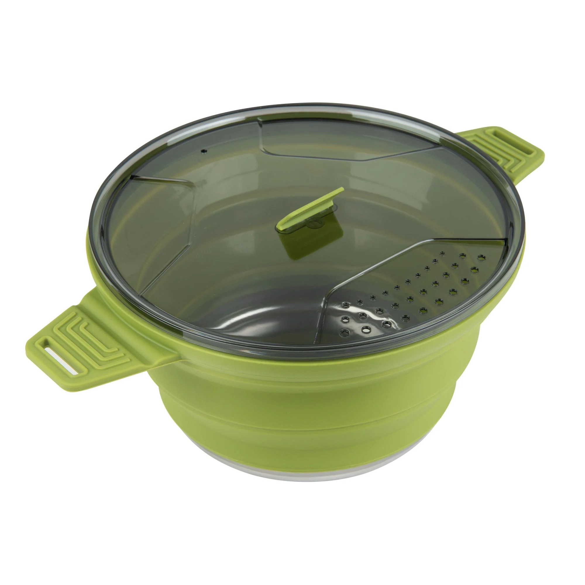 Pots, Hi Tek 2.50 Liter, Collapsible, Green, Silicone, 12.50 x 8.75 x 4.75 Inch, includes Lid,1 - 1 EACH