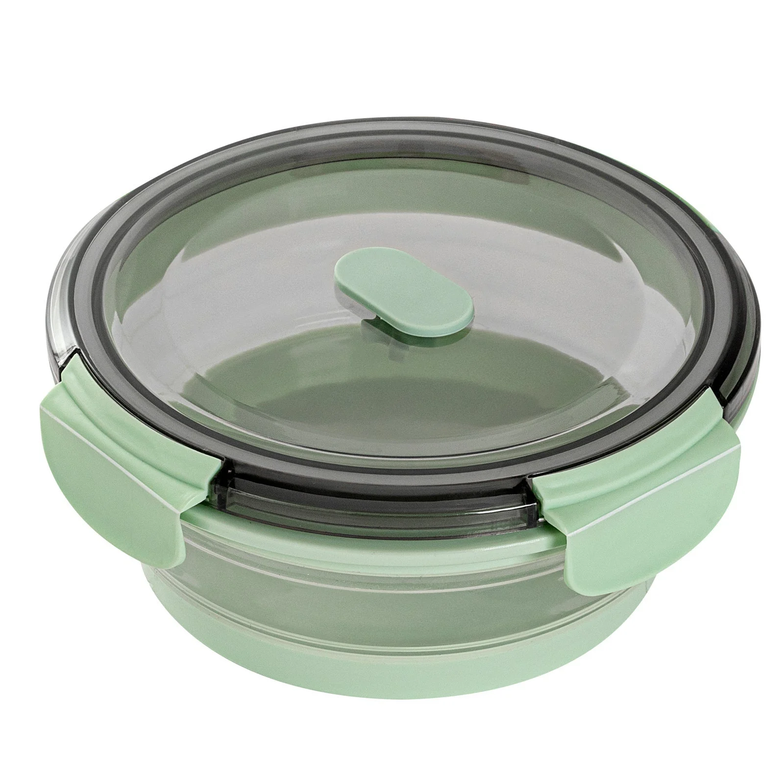 Containers, Food Storage, Fresh Hero 27 Ounce, Airtight Collapsible, Green, Silicone, 6.75 x 6.75 x 2.75 Inch, includes Vented Lid,20 - 1 EACH