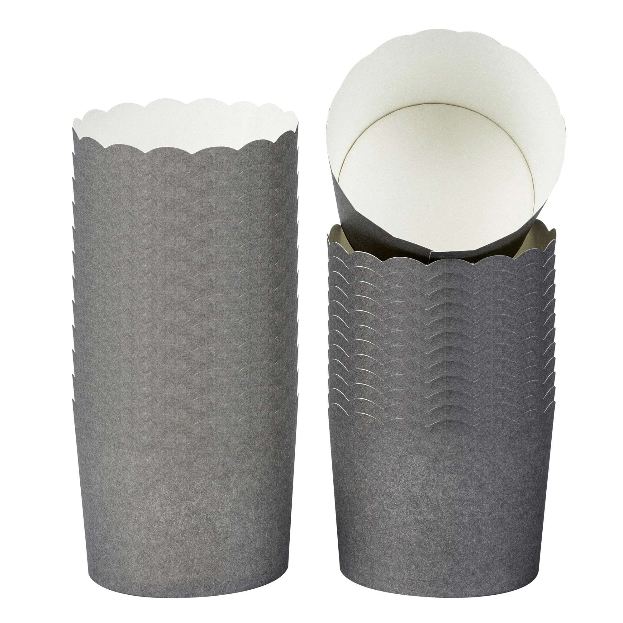 Cups, Baking, 6 Ounce, Paper, Gray, Scallop, 2.75 x 2.75 x 2.25 Inch, Round,200 - 1 EACH