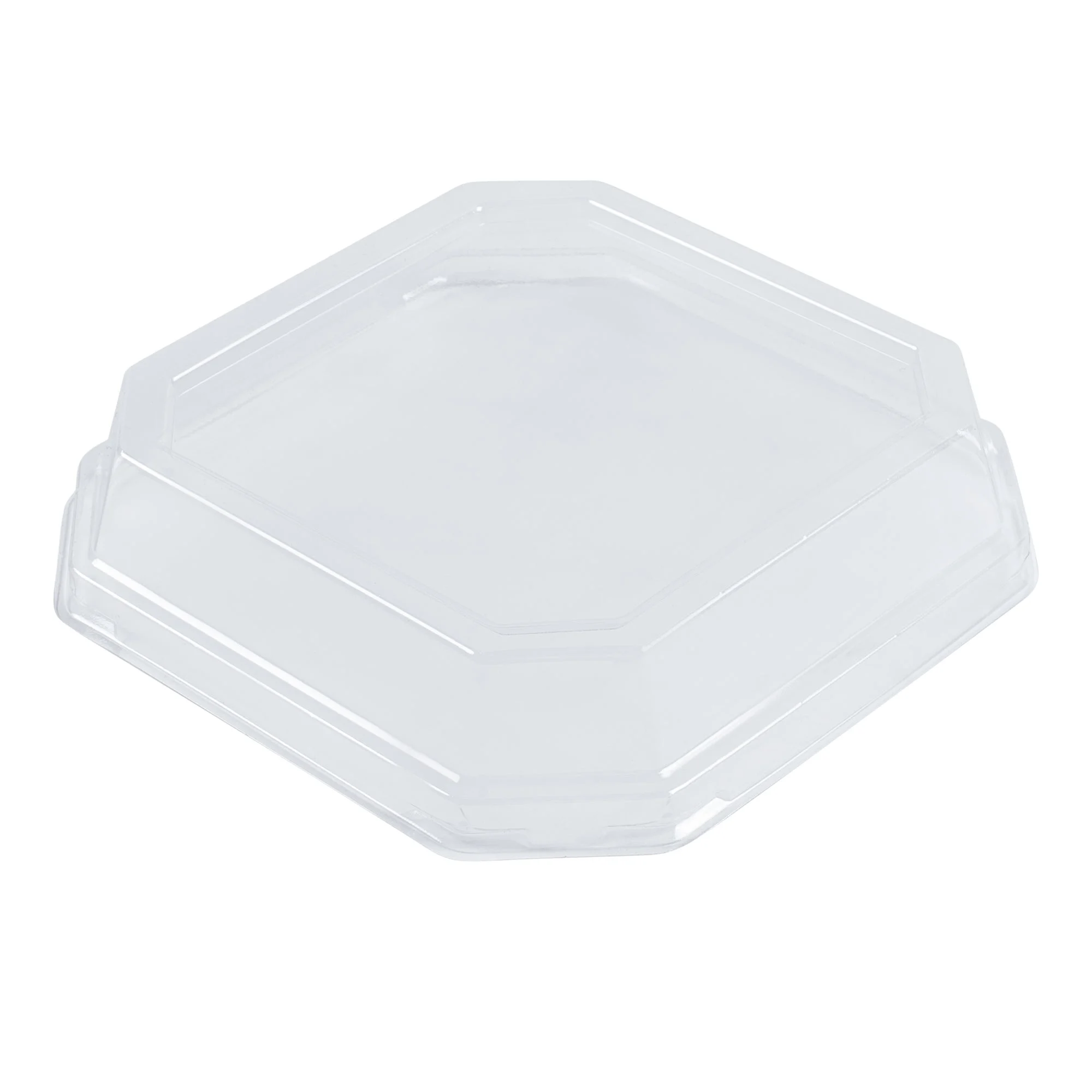 Lids, Dome, Sustain, Plastic, Clear, 6.25 x 6.25 x 1.25 Inch, for 22 Ounce Containers, Octagonal, PLA,4 - 25 COUNT