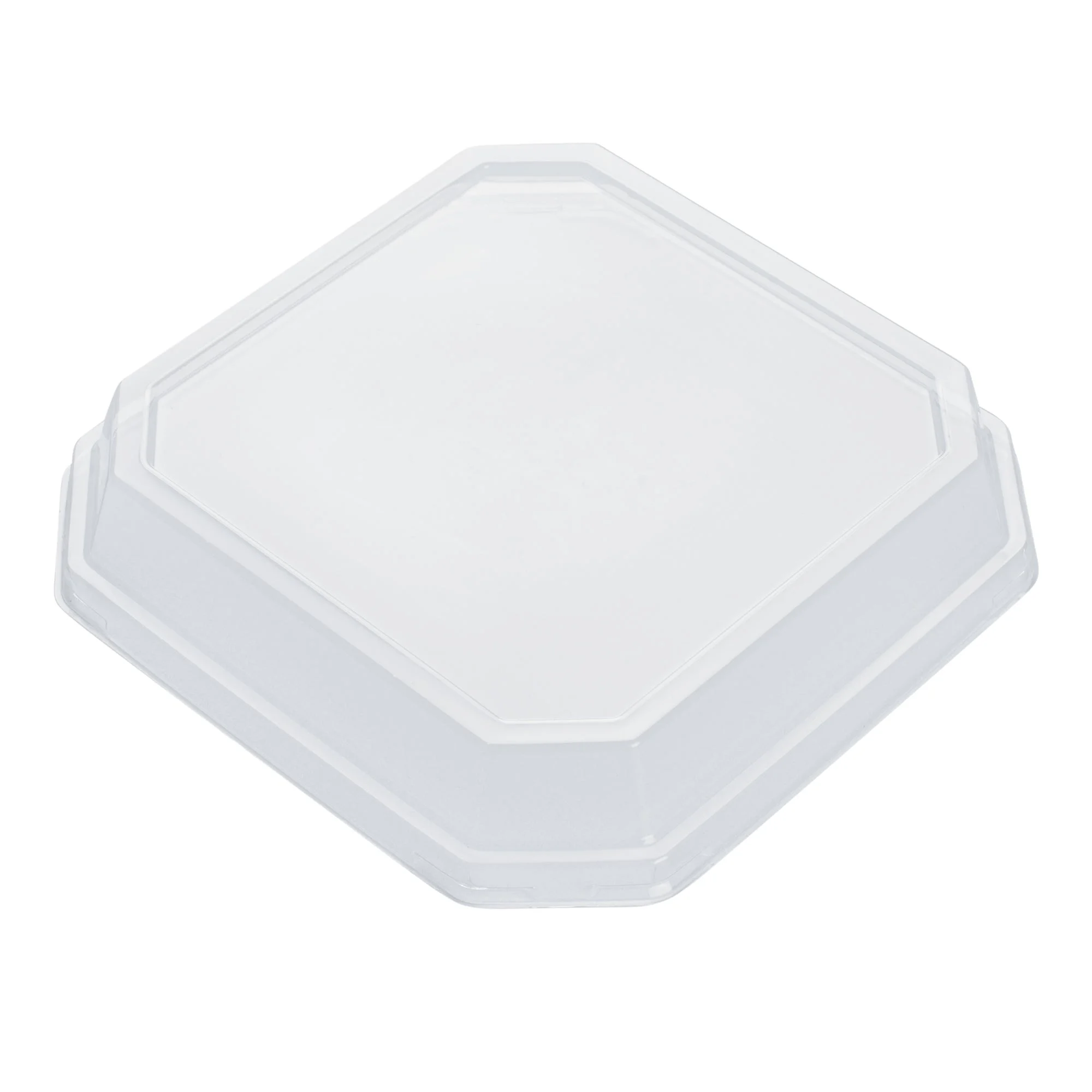 Lids, Dome, Sustain, Plastic, Clear, 7 x 7 x 1.25 Inch, for 34 Ounce Containers, Octagonal, PLA,4 - 25 COUNT