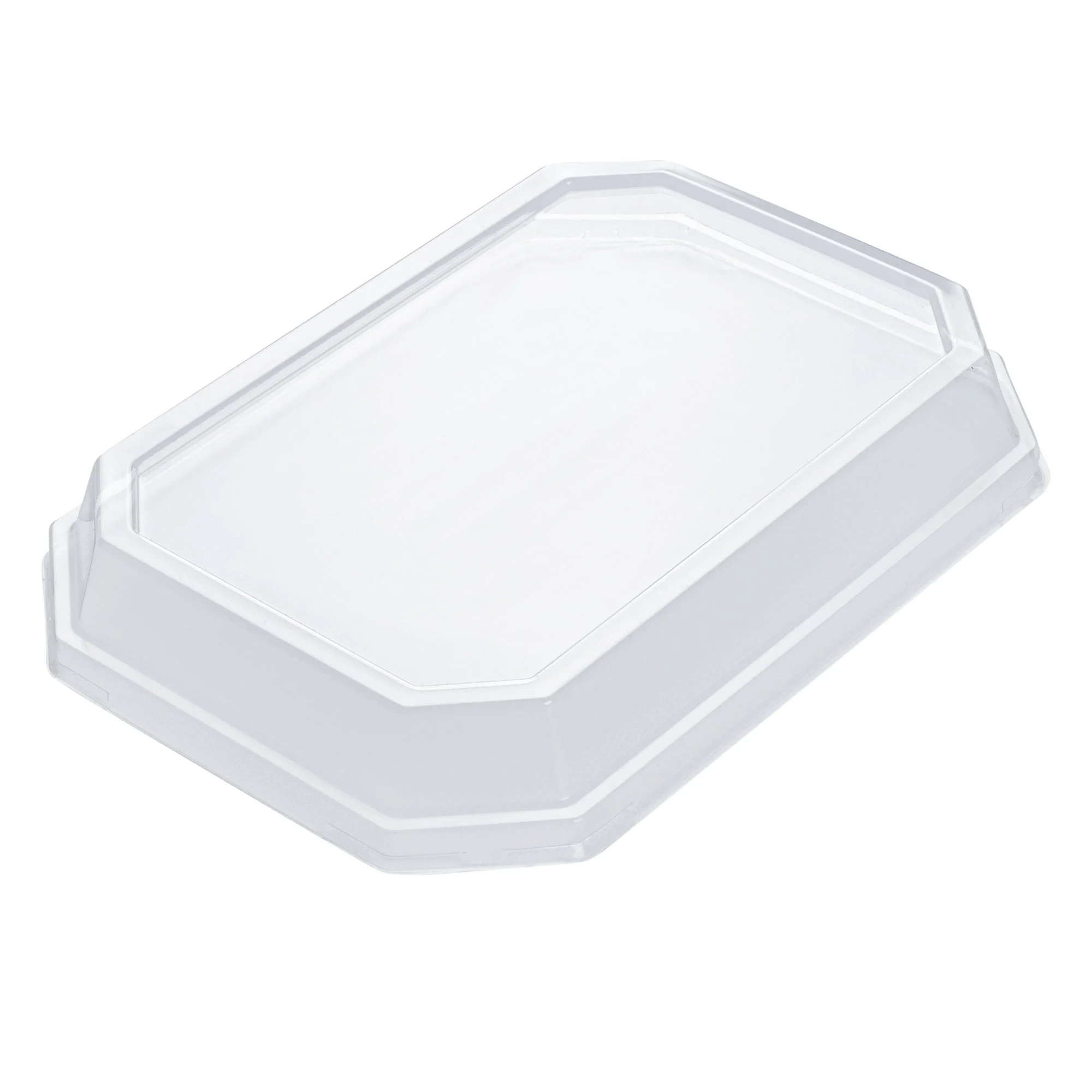 Lids, Dome, Sustain, Plastic, Clear, 9 x 6.25 x 1.25 Inch, for 41 Ounce Containers, Octagonal, PLA,4 - 25 COUNT