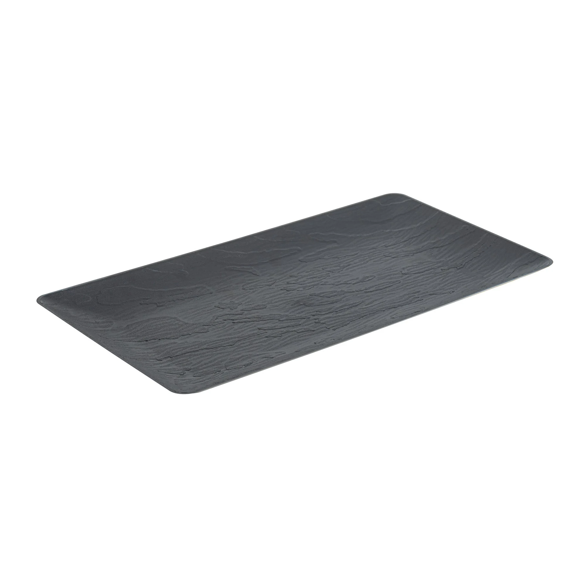 Plates, Maxi Serve 17 x 9 Inch, Plastic, Matte Black, Rectangular,4 - 25 COUNT
