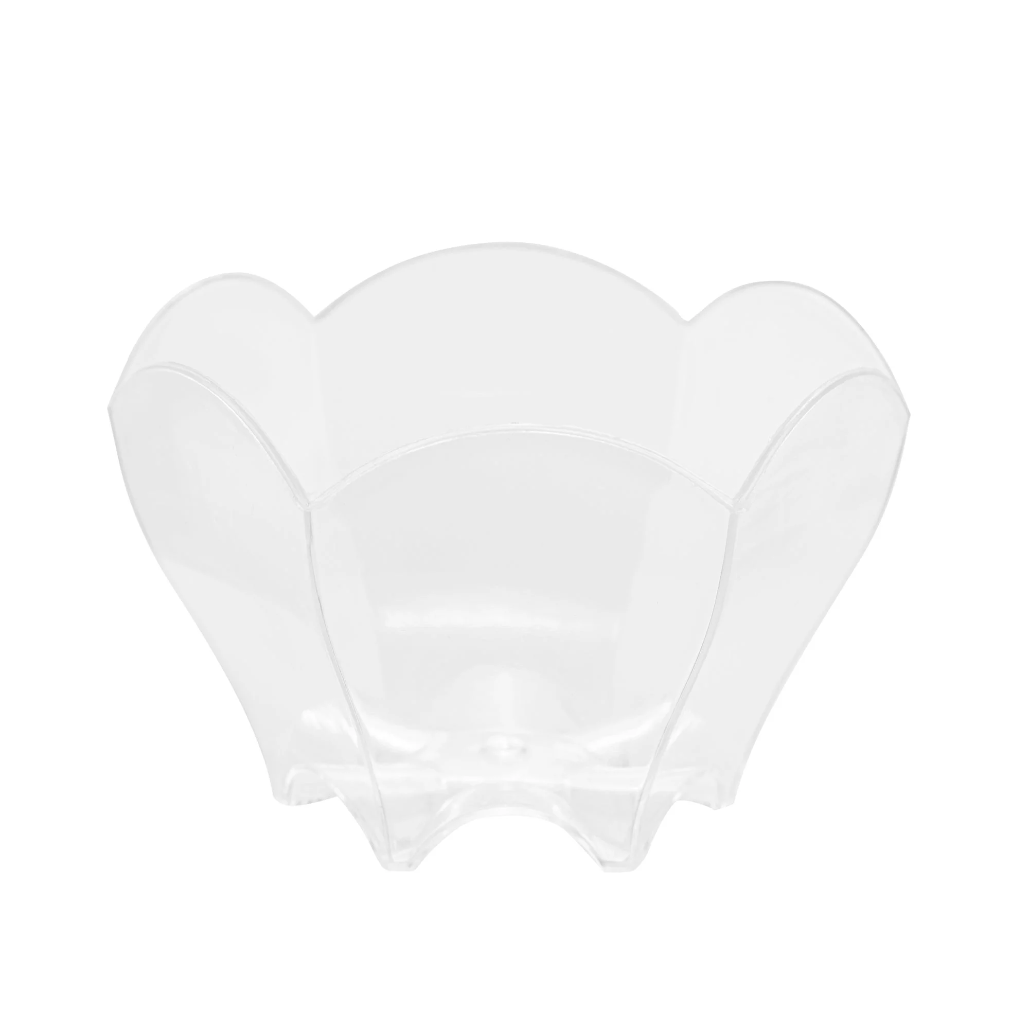 Cups, Mini Serve 2 Ounce, Plastic, Clear, 2.75 x 2.50 x 1.75 Inch, Flower Shape,25 - 1 EACH