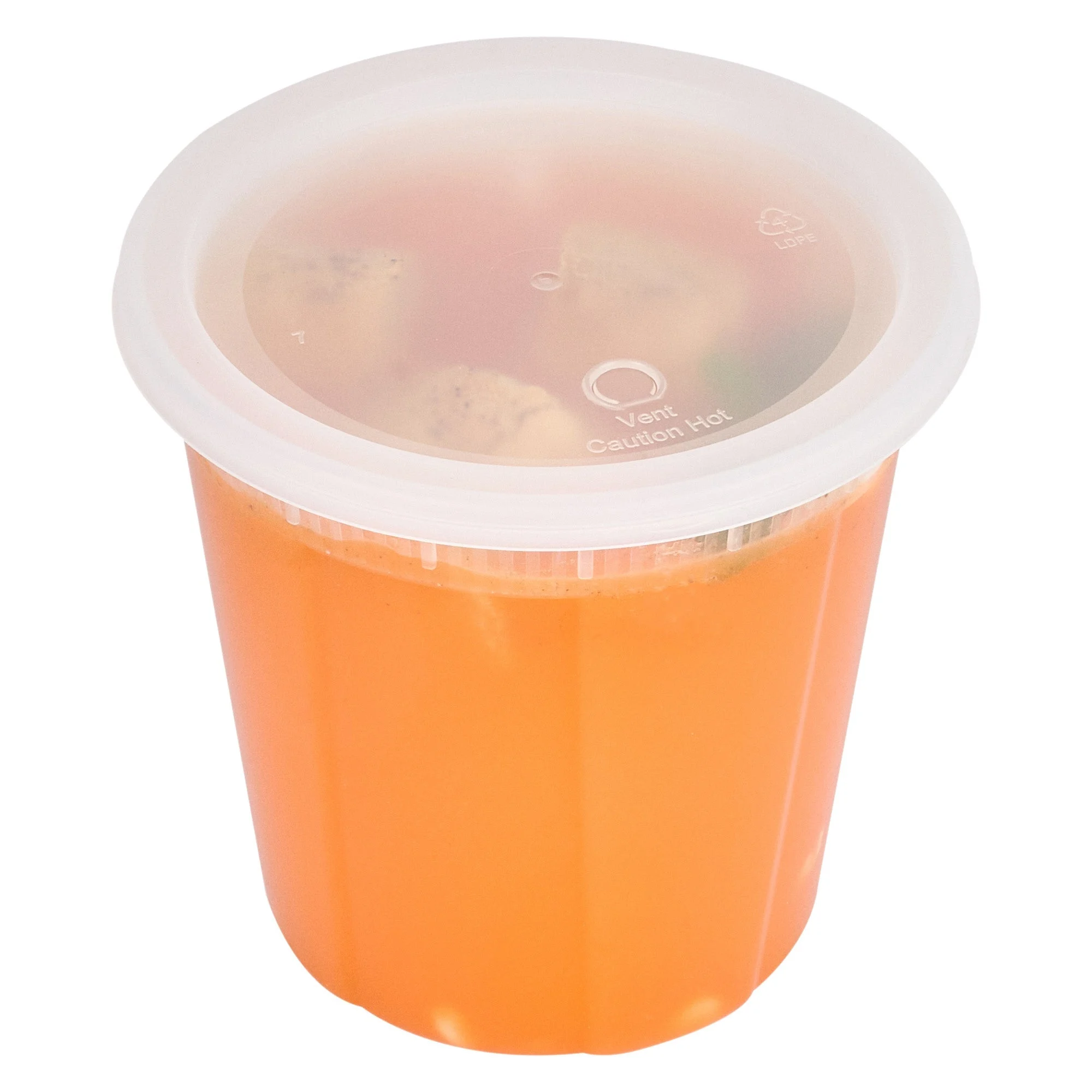 Containers, Soup, Asporto 32 Ounce, Microwavable Plastic, Clear, 5 x 5 x 5 Inch, Round, includes Lid,50 - 1 EACH