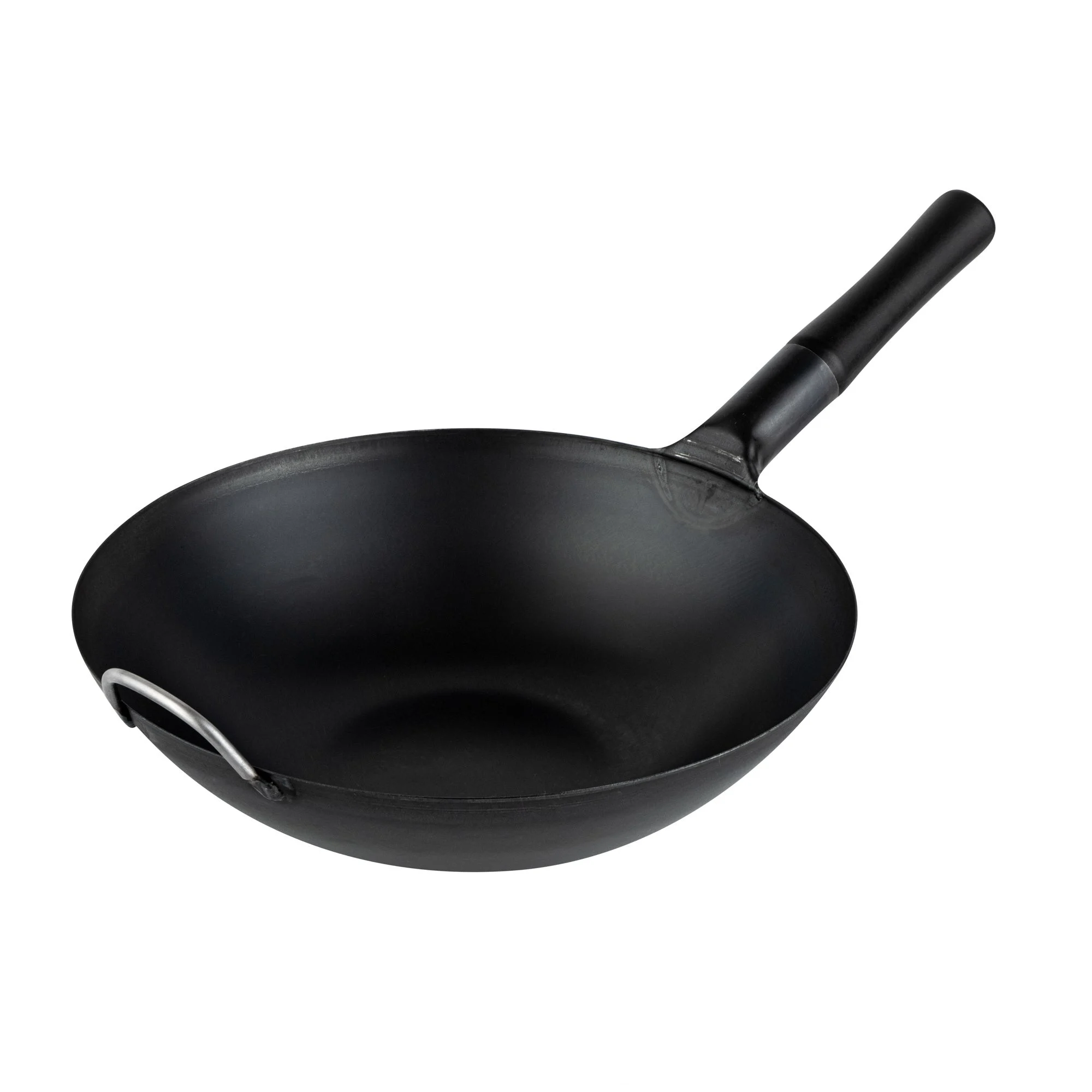 Pan, Fry, Motomori 14 Inch, Pre-Seasoned, Carbon Steel, Black, Flat Bottom, Wood Handle,10 - 1 EACH