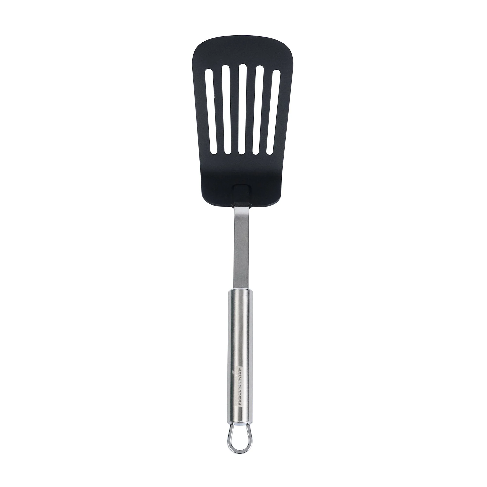 Turner, Slotted, German Standard 12.50 Inch, High-Heat, Nylon, Black, Stainless Steel Handle,1 - 1 EACH