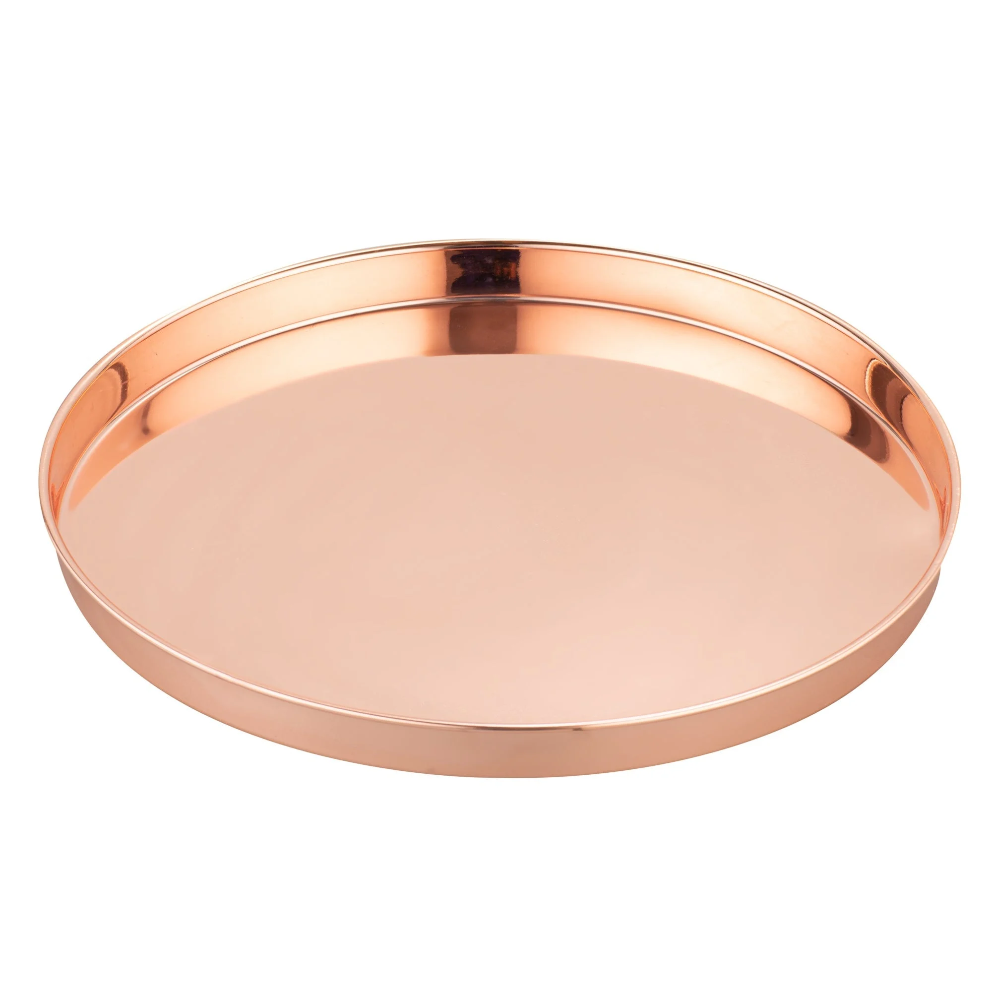 Tray, Serving, 12 Inch, Round, Copper-Plated, Stainless Steel, 12 Linear Inch,1 - 1 COUNT