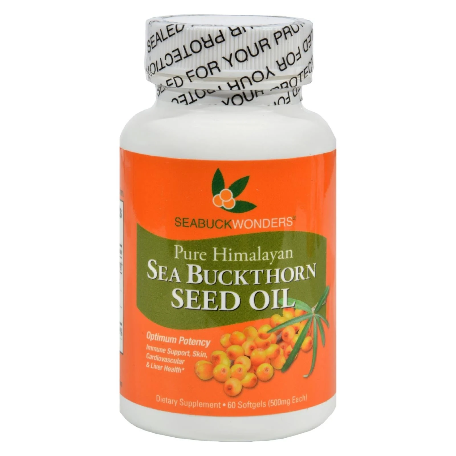 Supplement, Oil, Sea Buckthorn Seed, Softgels, 500mg,60 - 1 EACH
