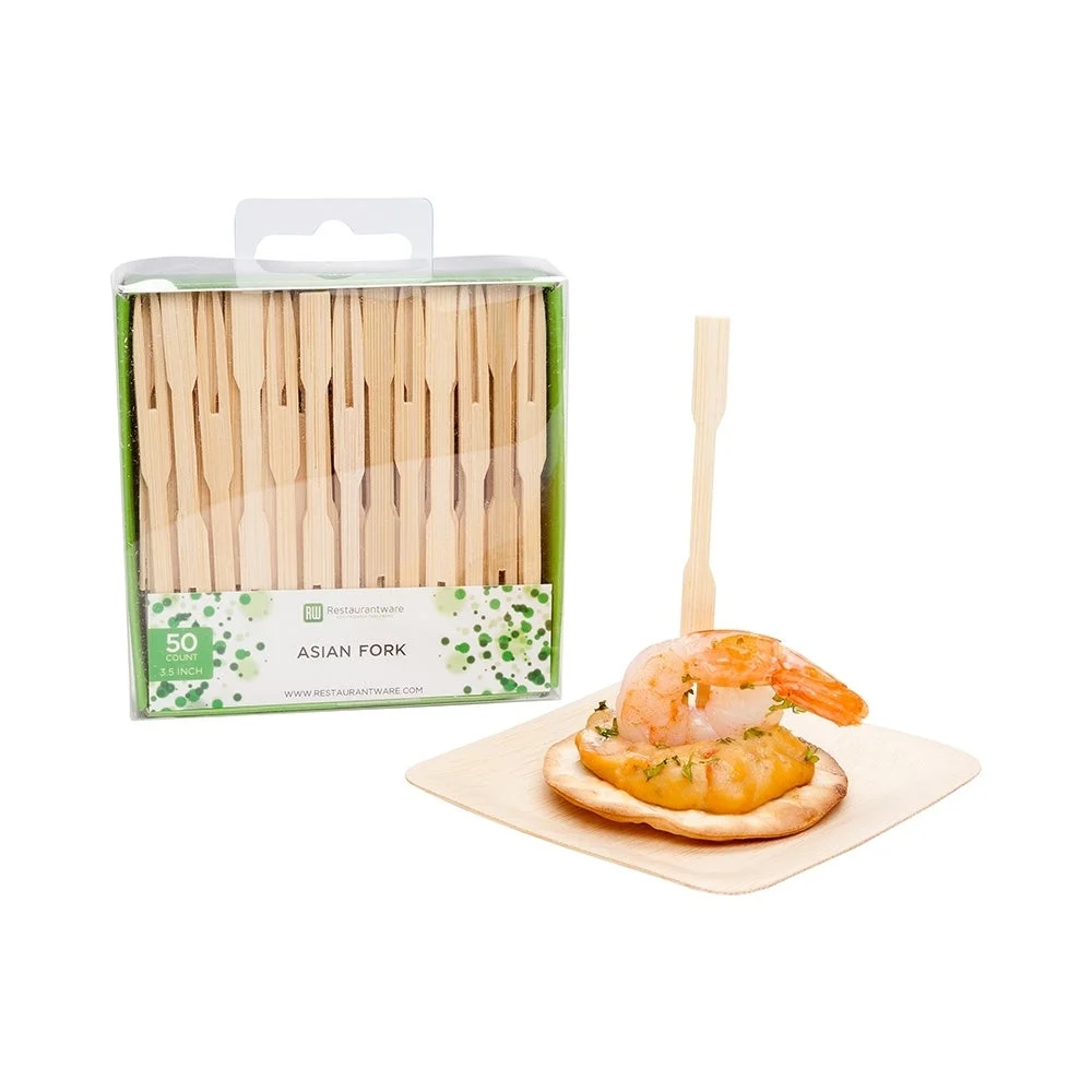 Forks, Asian, Bamboo, Natural, 3.5 Linear Inch,1 - 50 COUNT