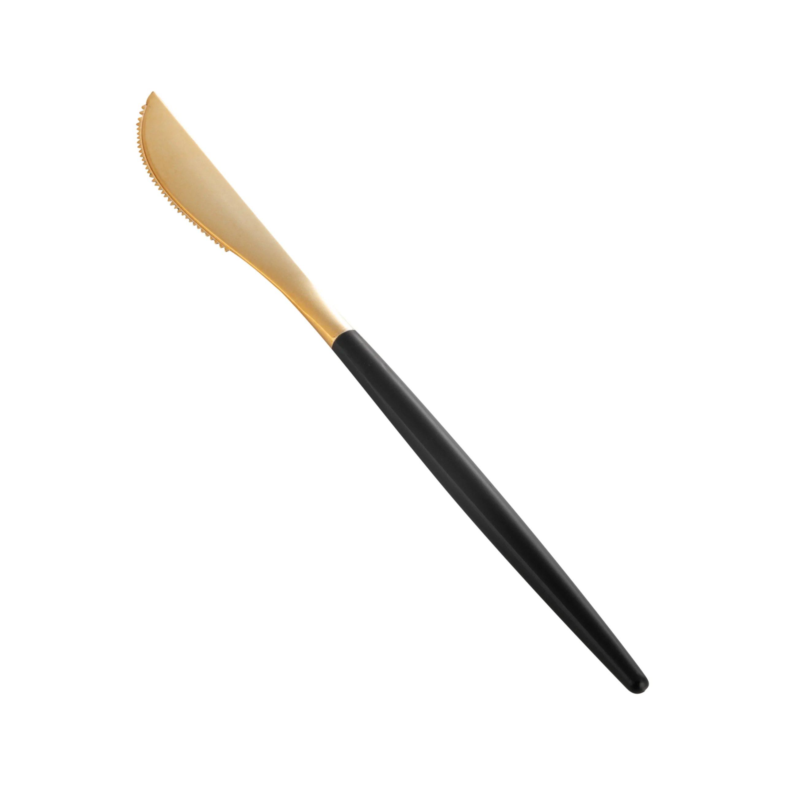 Knives, Moderna, Plastic, Gold, Black Handle, 7.75 Inch,10 - 50 COUNT