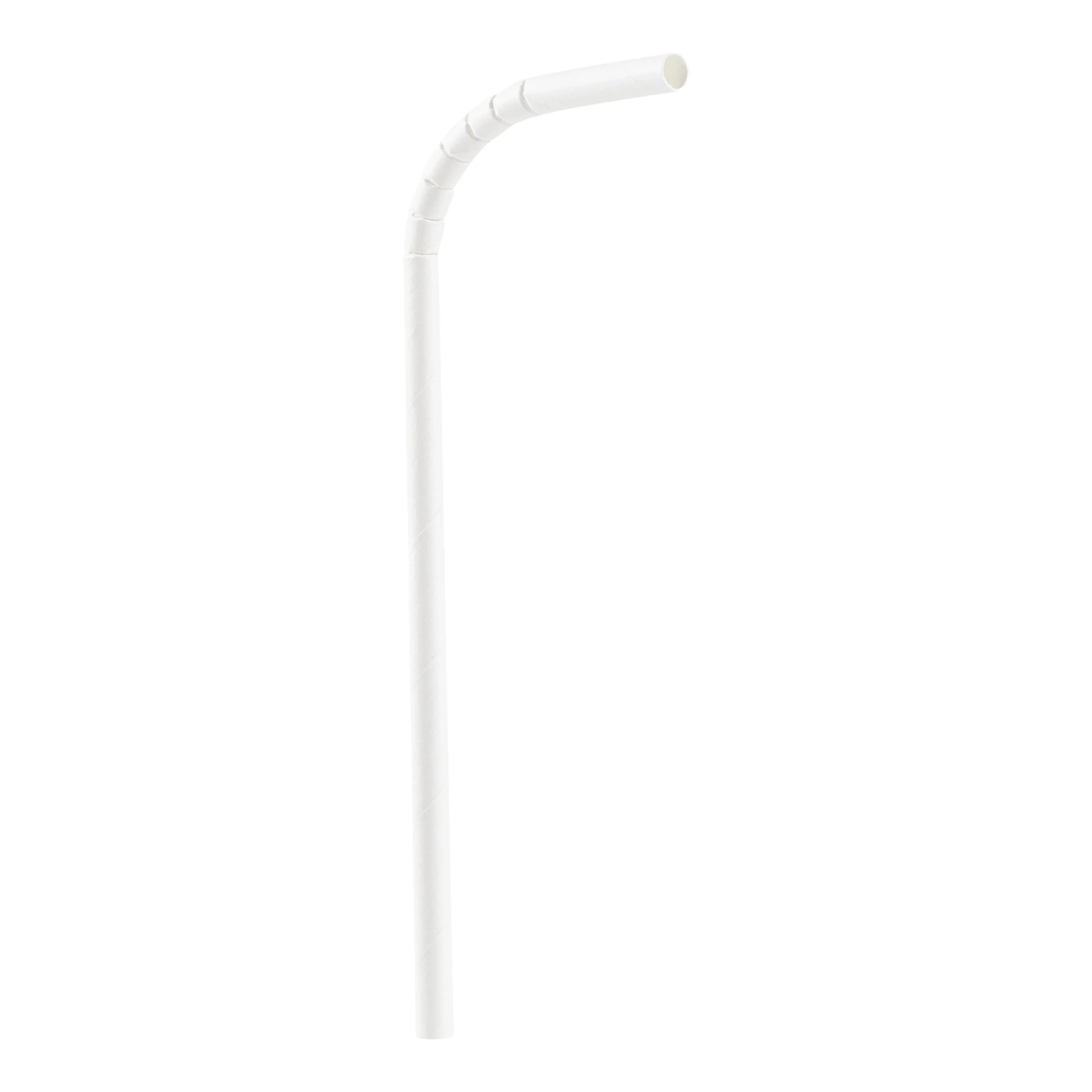 Straws, Bendable, Basic Nature, Paper, White, 7.75 Inch, 6 Millimeter Diameter, Unwrapped,10 - 100 COUNT