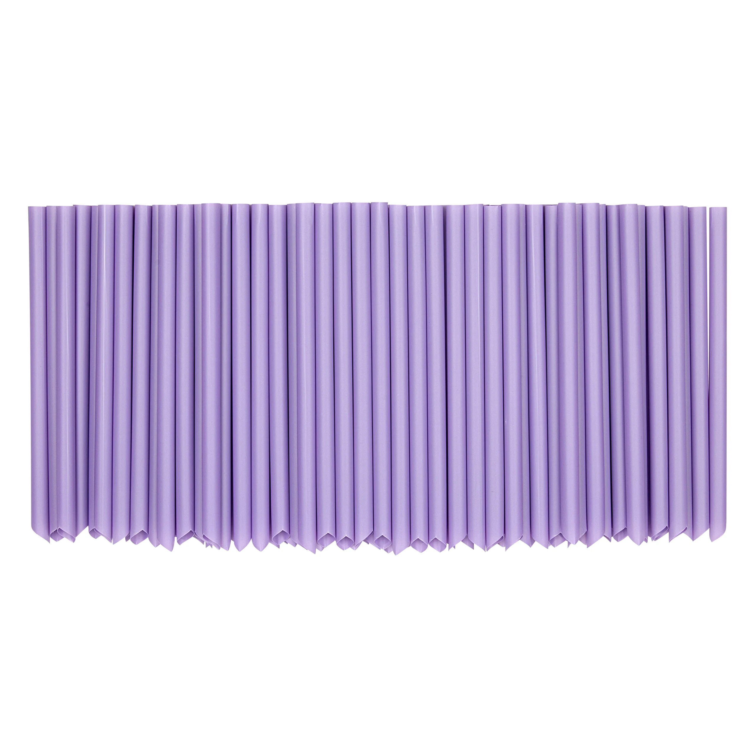 Straws, Basic Nature, Plastic, Purple, Pointed, 9 Inch, Extra Wide, Unwrapped, PLA,10 - 100 COUNT