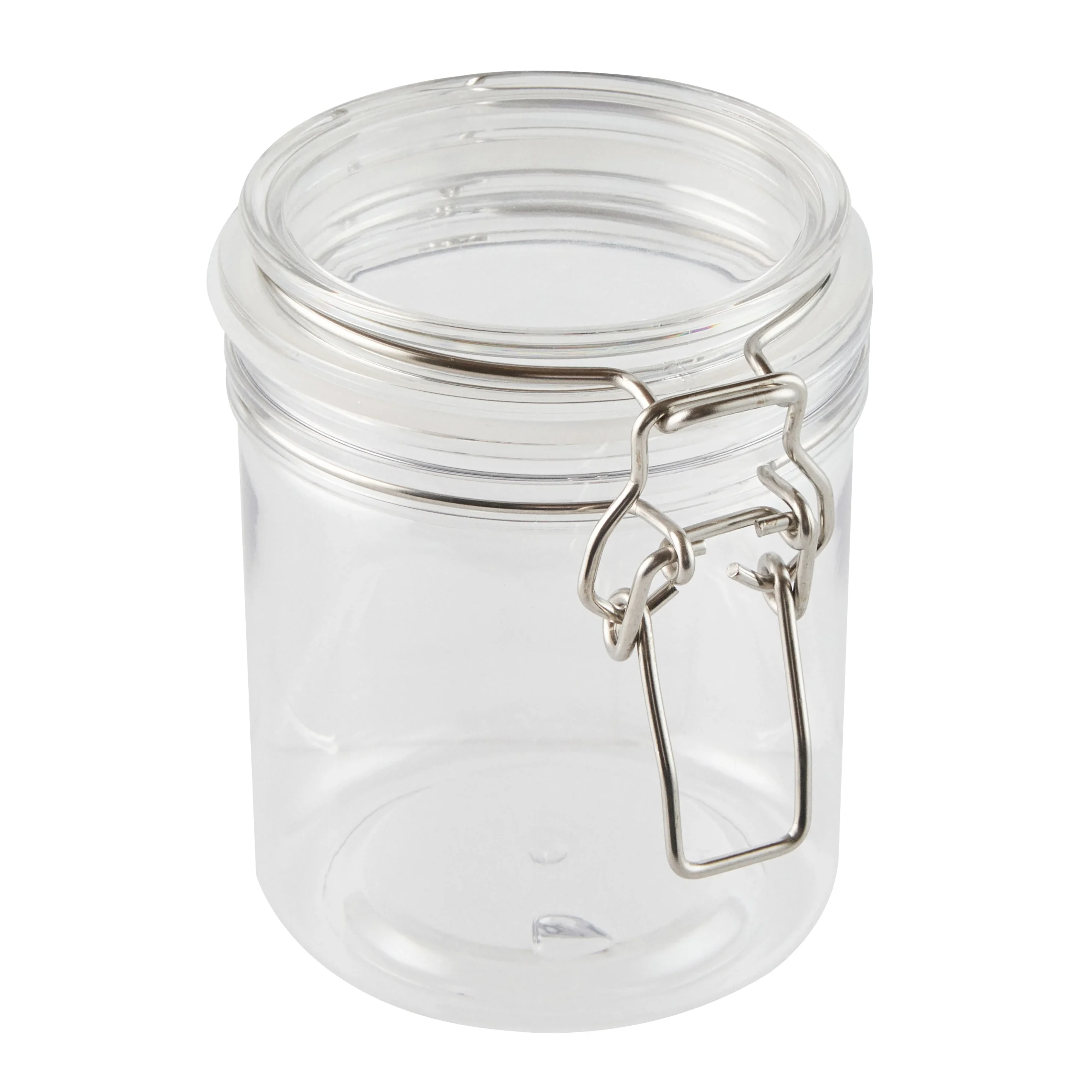Jars, Storage, Met Lux 17 Ounce, Plastic, Clear, Round, 3.50 x 3.50 x 4.50 Inch, Hinged Lid,10 - 2 COUNT