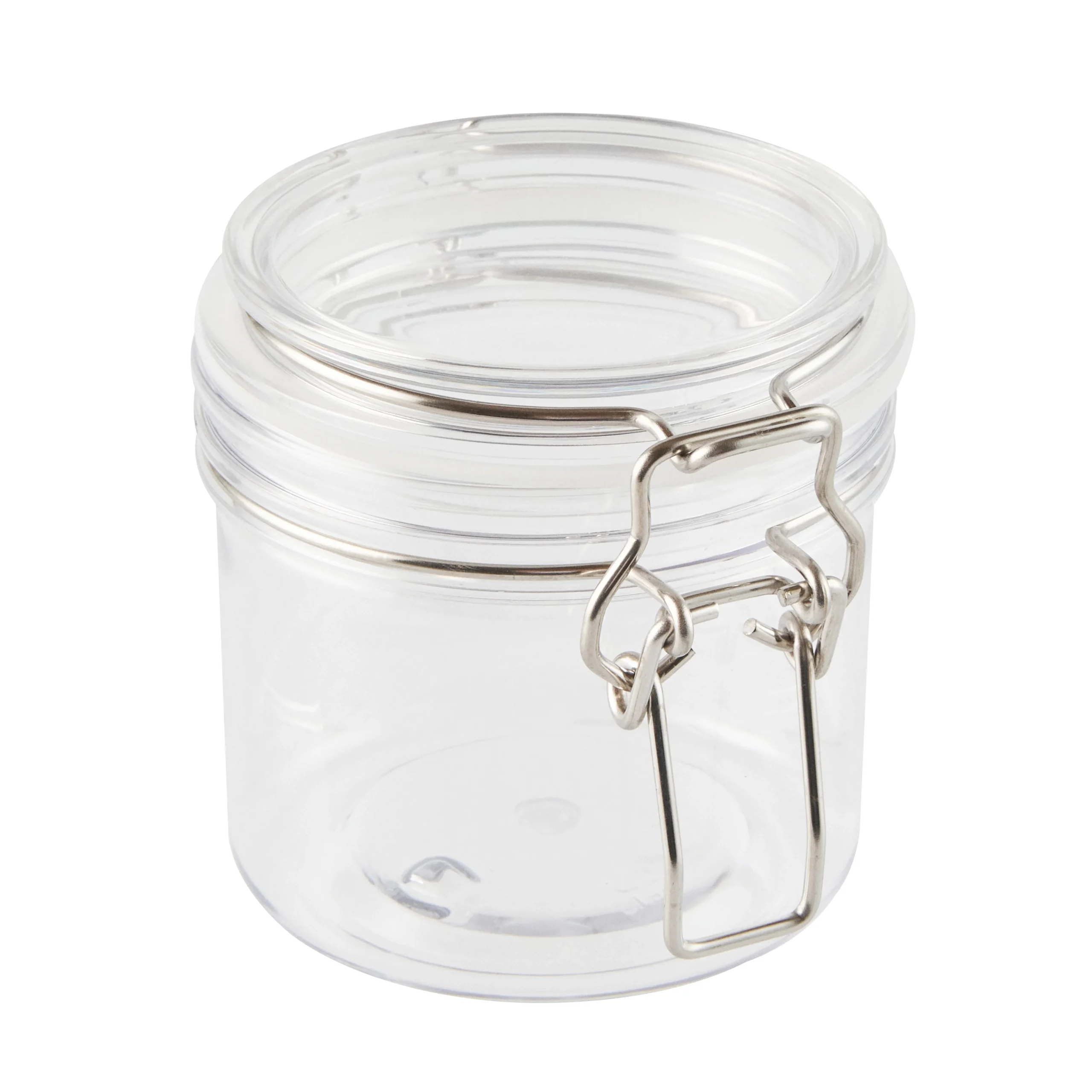 Jars, Storage, Met Lux 12 Ounce, Plastic, Clear, Round, 3.50 x 3.50 x 3.50 Inch, Hinged Lid,10 - 2 COUNT
