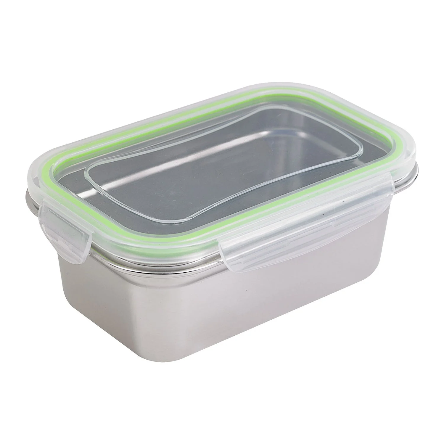 Box, Lunch, Noxbox 34 Ounce, Reusable, Rectangular, Stainless Steel, 7.60 x 4.90 x 2.75 Inch, with Clear Plastic Lid,6 - 1 EACH