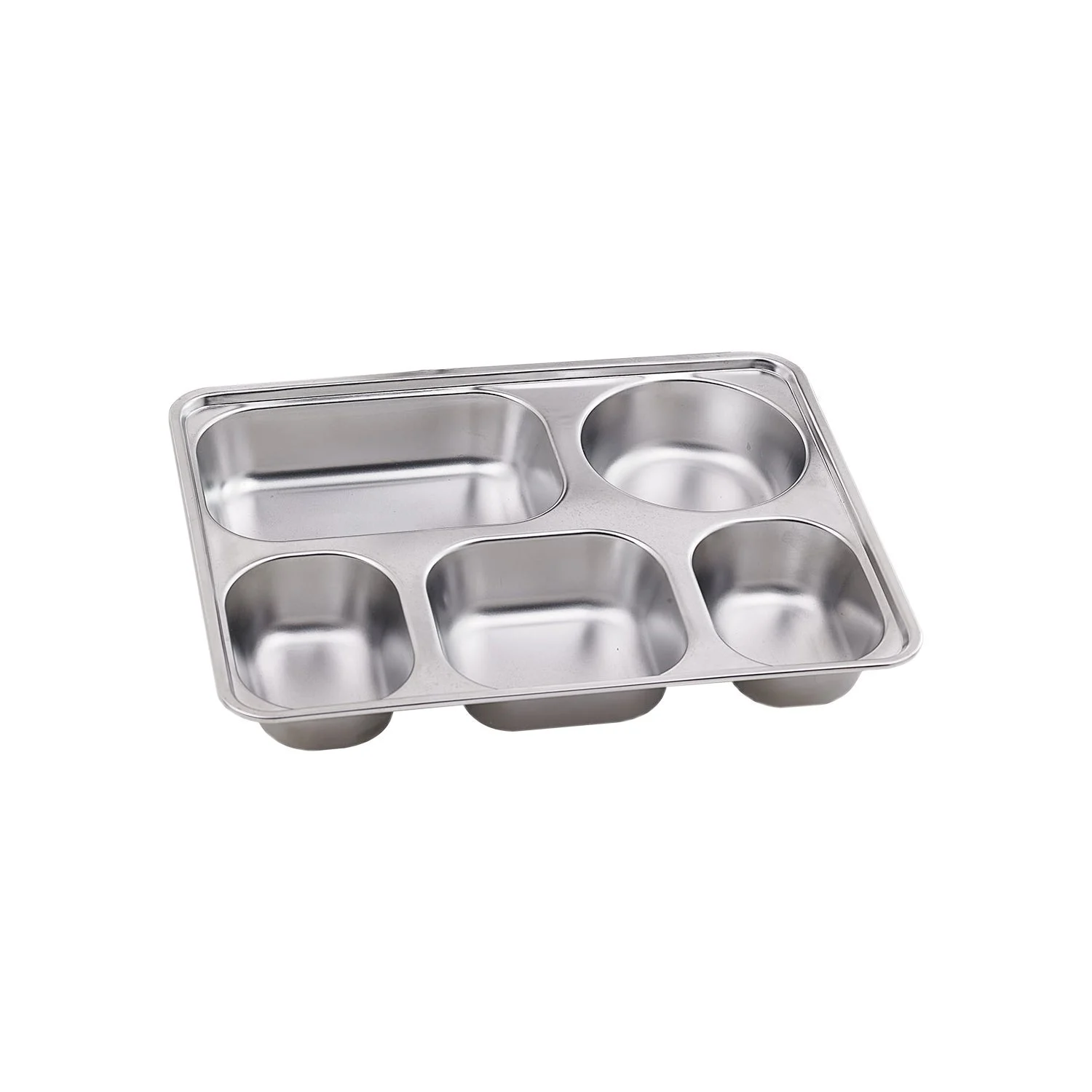 Trays, 5-Compartment, Noxtray 11 x 8.66 x 1.57 Inch, Stainless Steel, with Polypropylene Lids,10 - 1 EACH