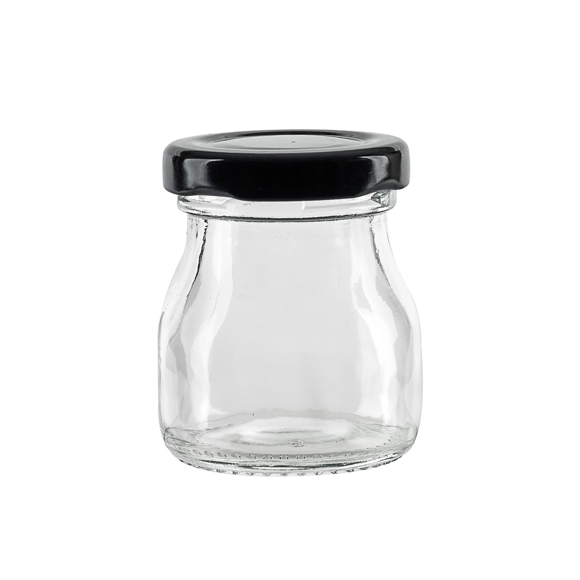 Jars, Pudding, 1.6 Ounce, Smooth, with Black Twist Cap,240 - 1 EACH
