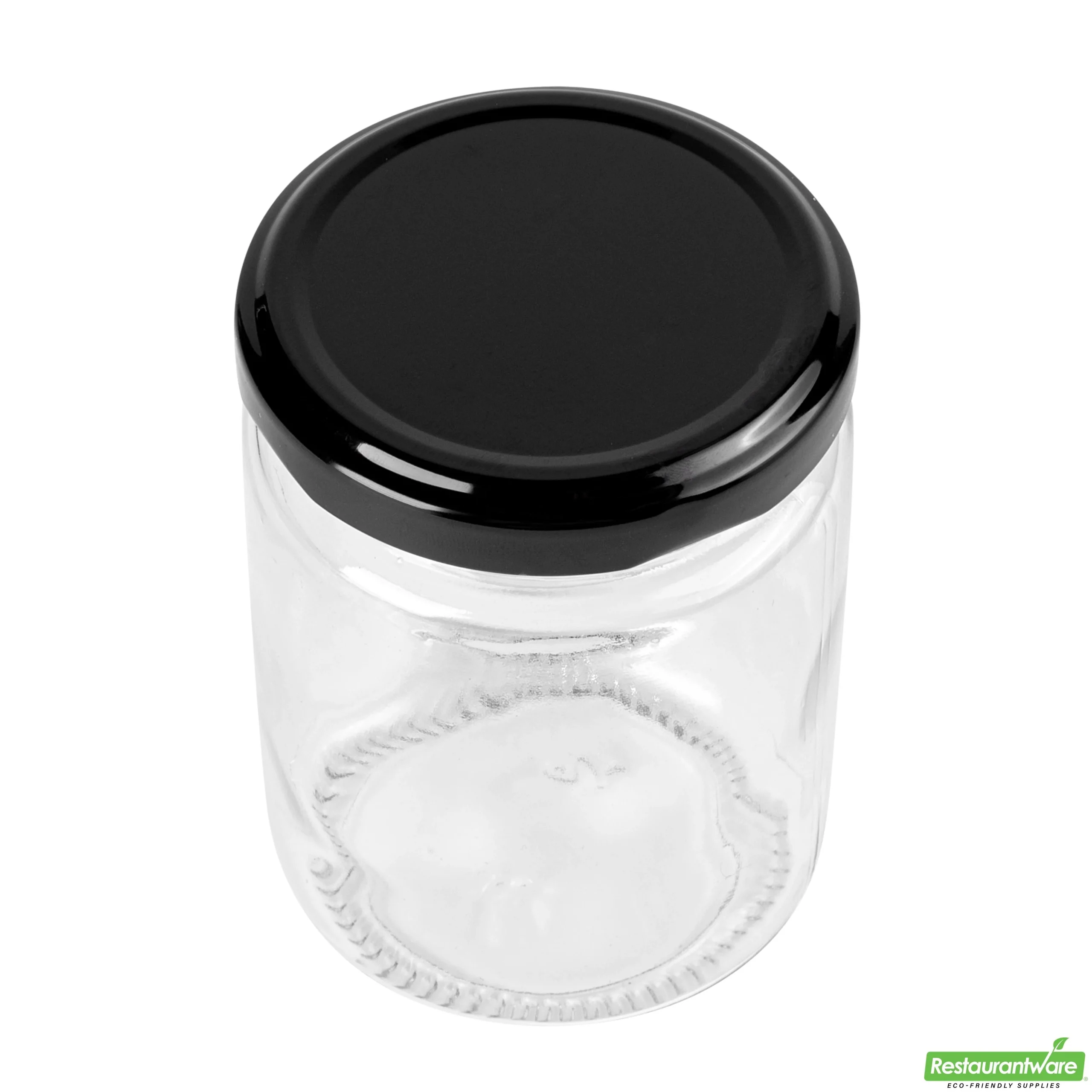 Jars, Storage, Vetri 8 Ounce, Glass, includes Black Metal Lid,10 - 1 EACH