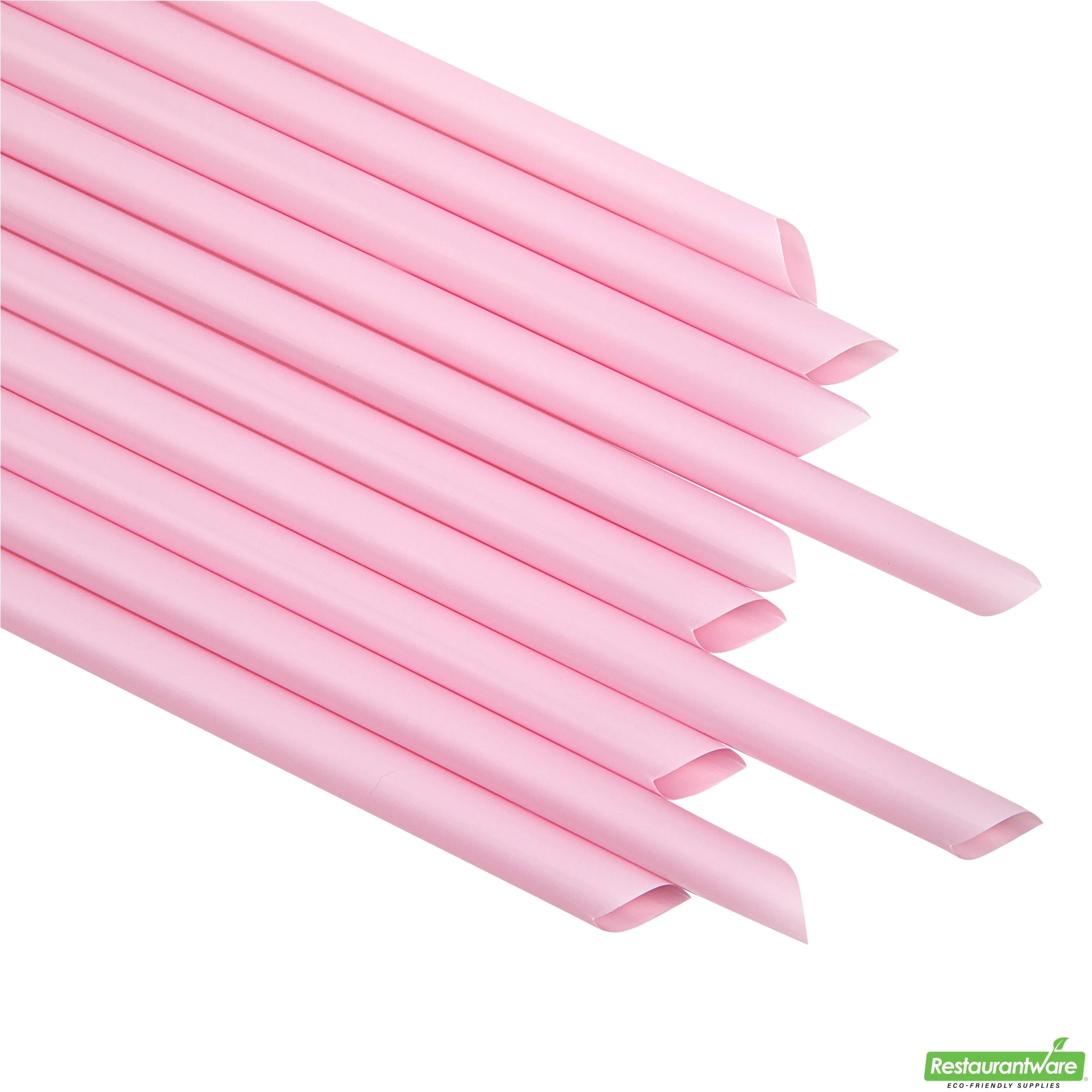 Straws, Boba, Basic Nature, Plastic, Pink, Pointed, 9 Inch, Unwrapped, PLA,100 - 1 EACH
