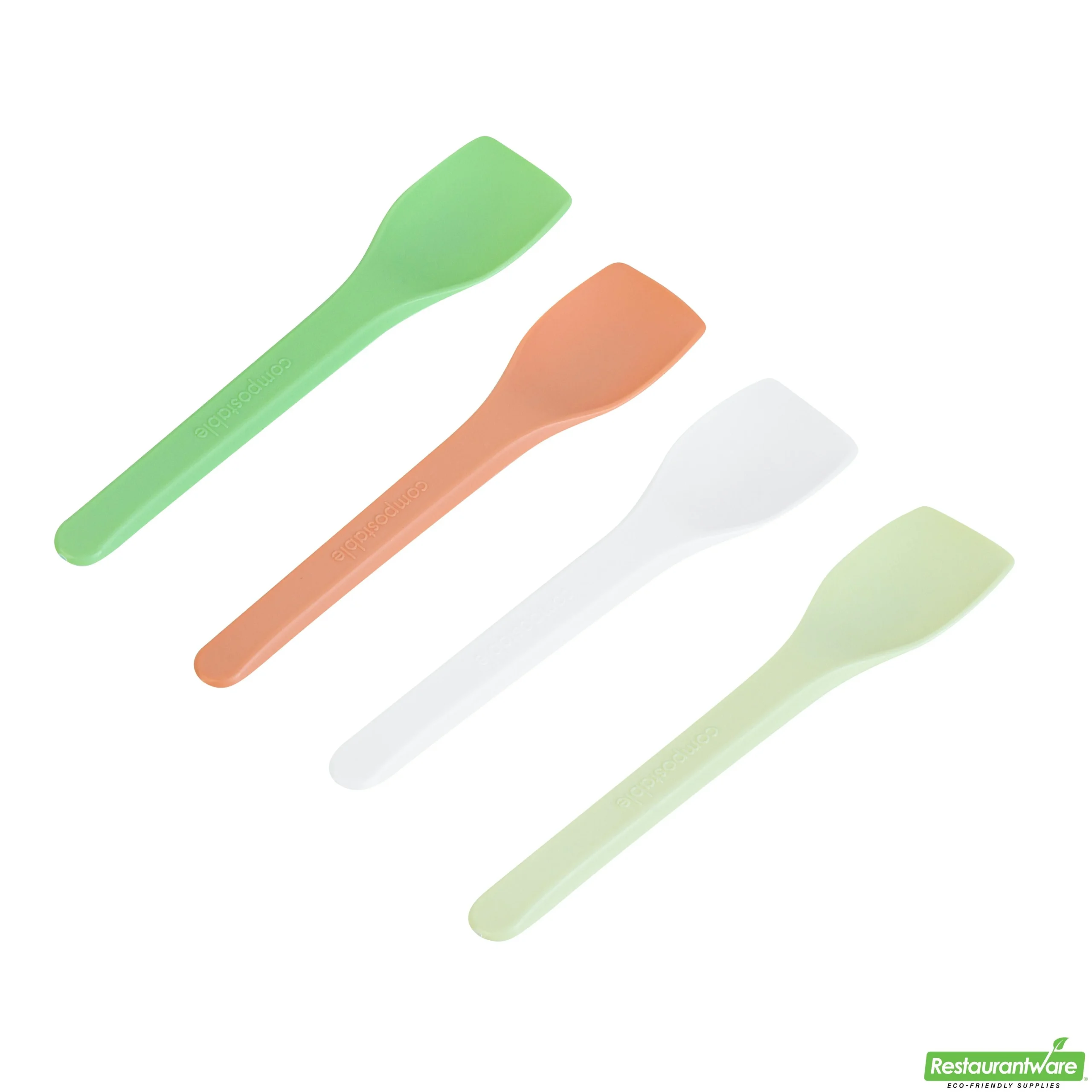 Spoons, Ice Cream, Basic Nature, Plastic, Assorted, 4 Inch, Heat-Resistant, CPLA,10 - 100 COUNT