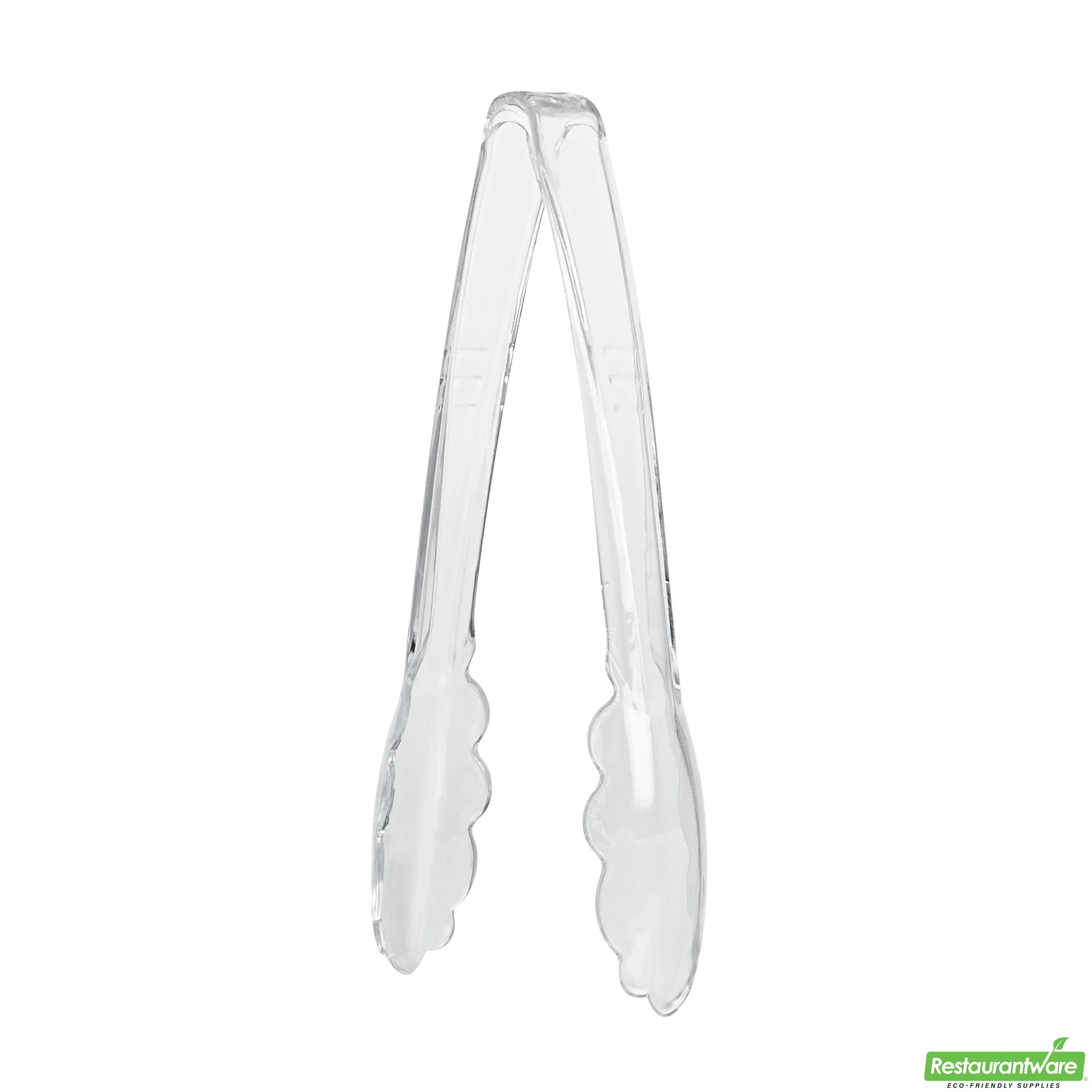 Tongs, Scalloped, Cater Tek Heavy-Duty, 7.50 Inch, Plastic, Clear,10 - 10 COUNT