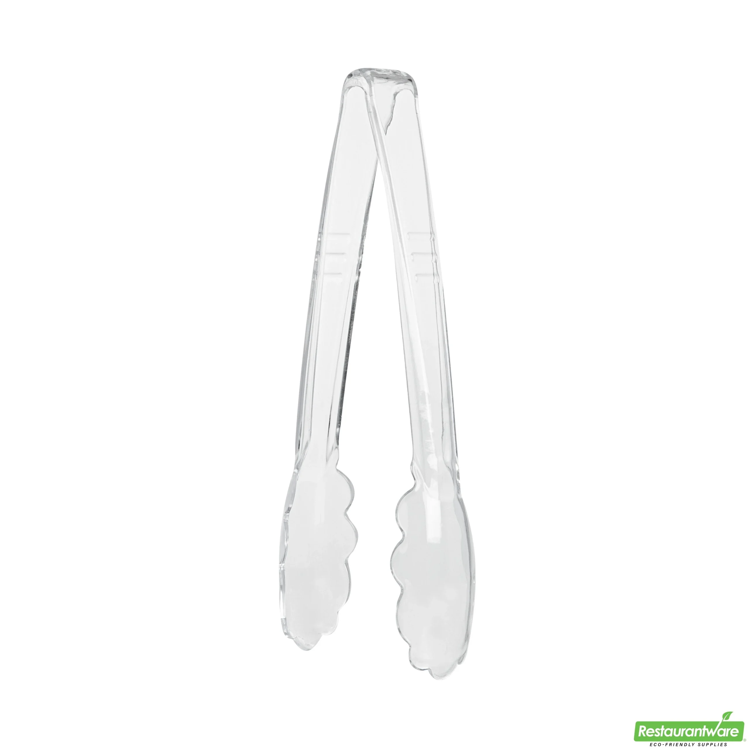 Tongs, Scalloped, Cater Tek Heavy-Duty, 9 Inch, Plastic, Clear,10 - 1 EACH