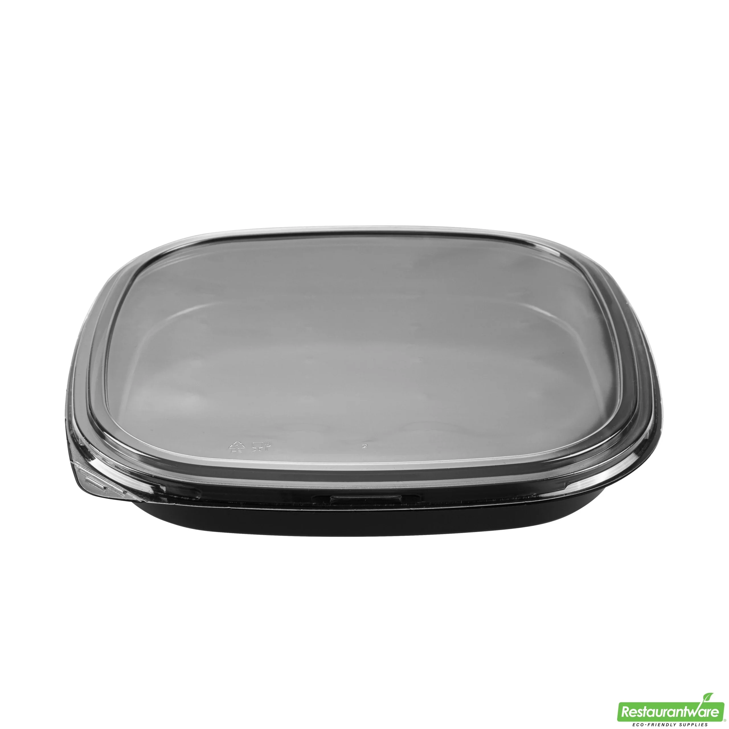Trays, Take-Out Sushi, Roku 12.50 x 12.50 x 1.75 Inch, Plastic, Black, Square, includes Clear Lid,50 - 2 PIECE