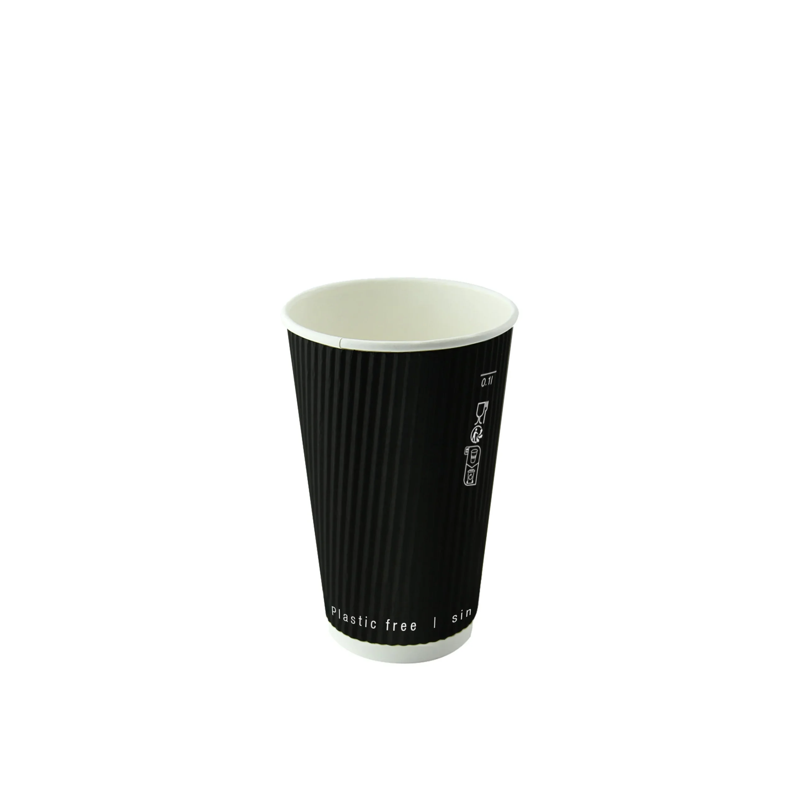 Cups, 8 Ounce, Paper, Black, Rippled-Wall,20 - 50 COUNT