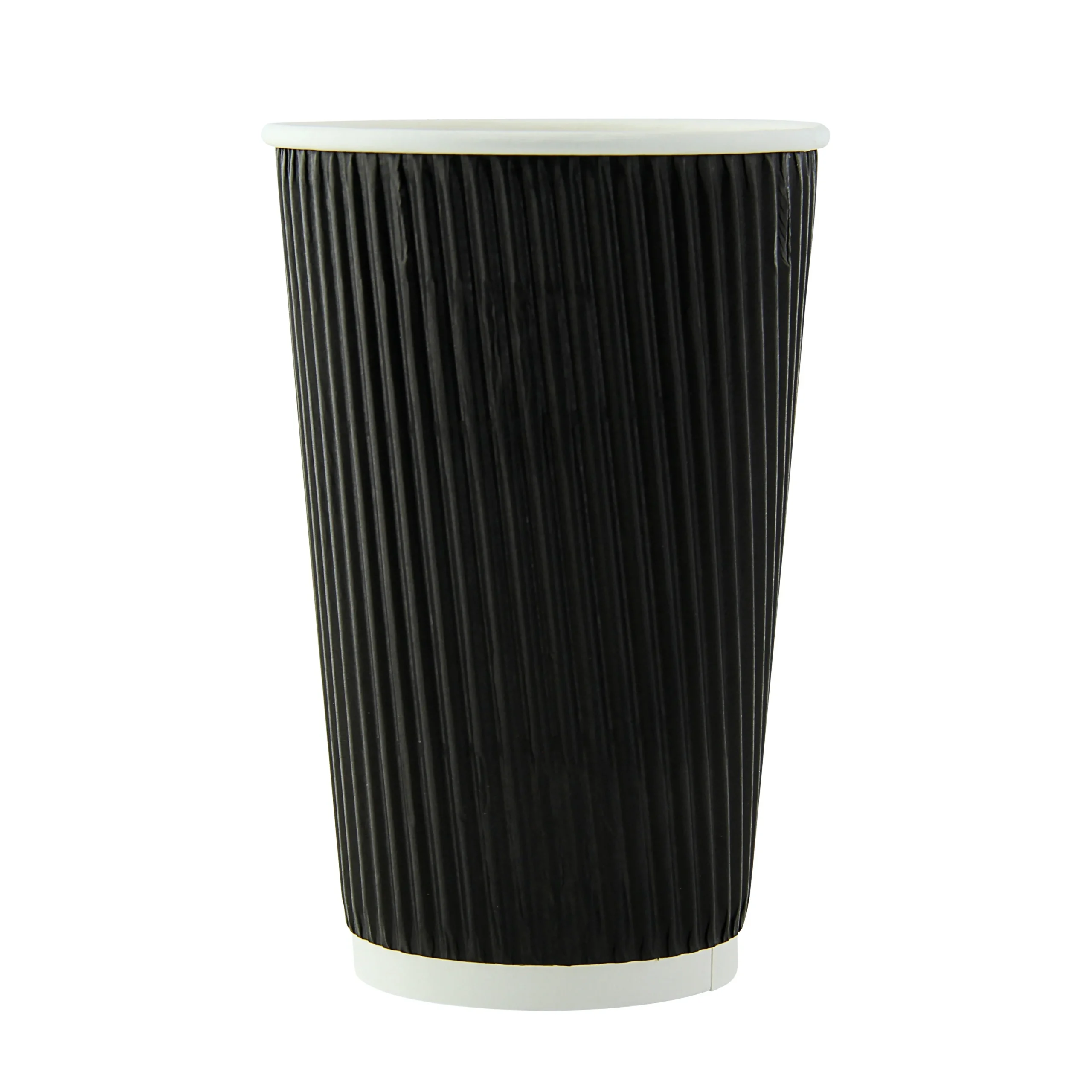 Cups, 16 Ounce, Paper, Black, Rippled-Wall,20 - 50 COUNT