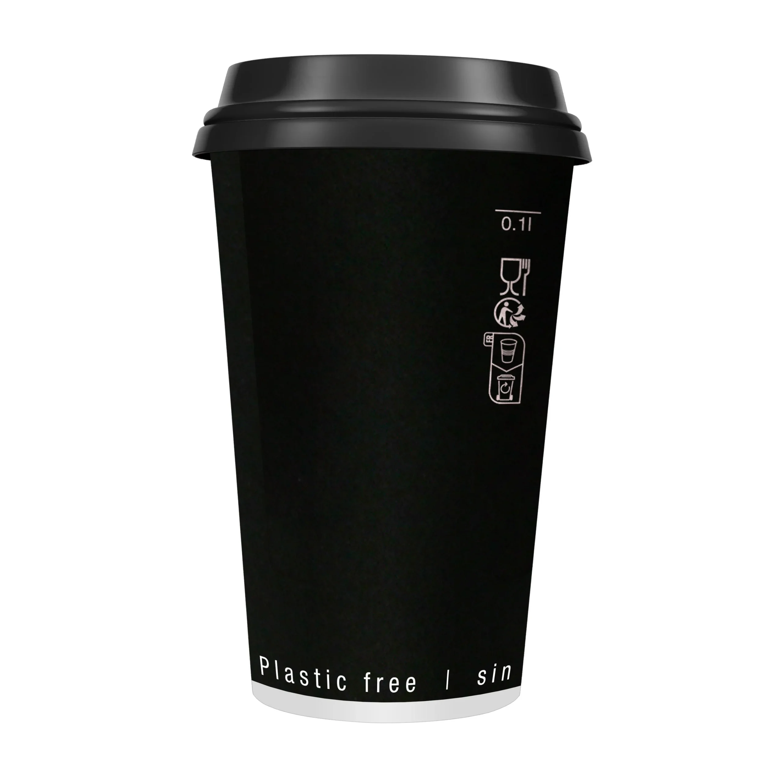Cups, 20 Ounce, Paper, Black, Double-Wall,20 - 50 COUNT
