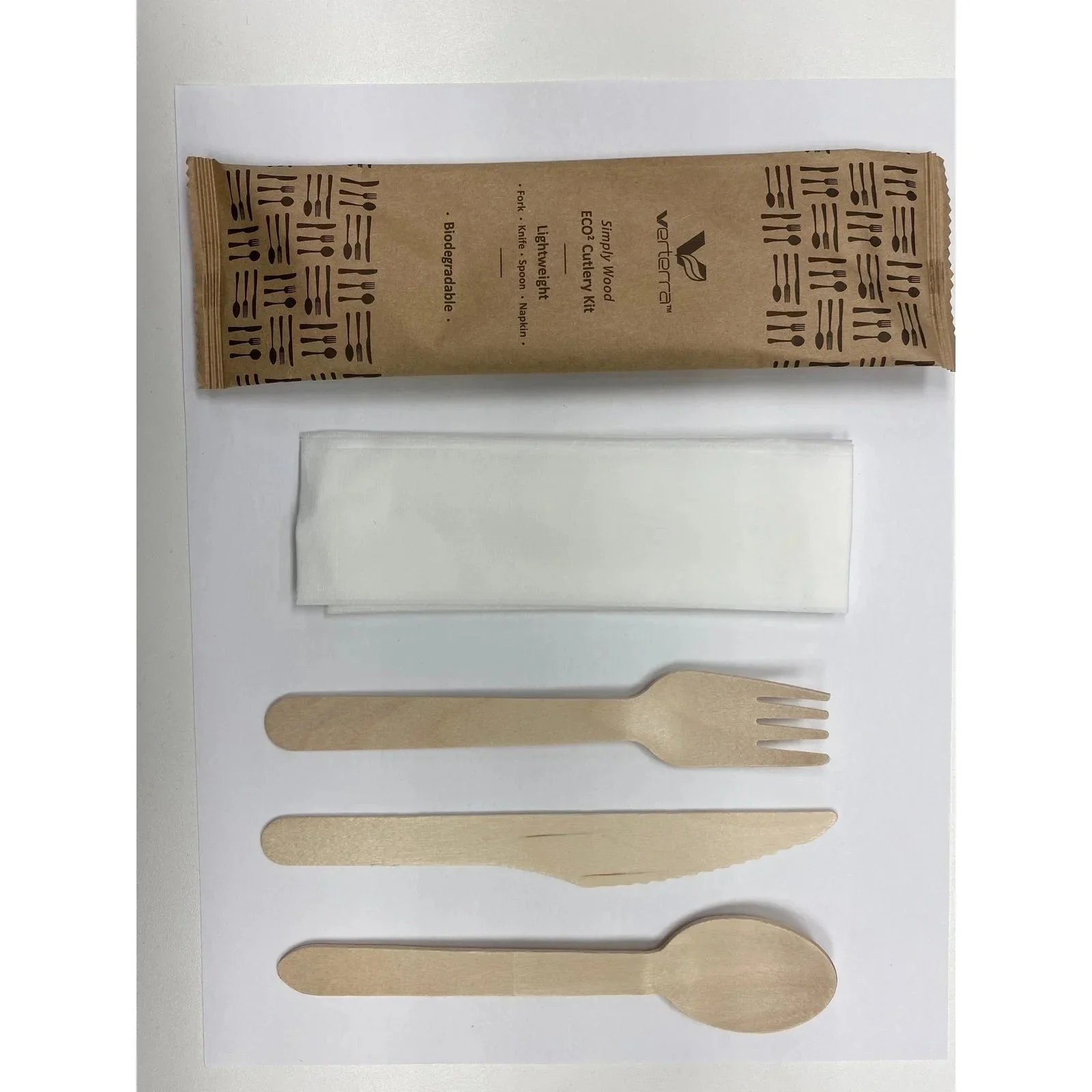 Cutlery Kits, Fork/Knife/Spoon, Lightweight, with Napkin,400 - 1 EACH